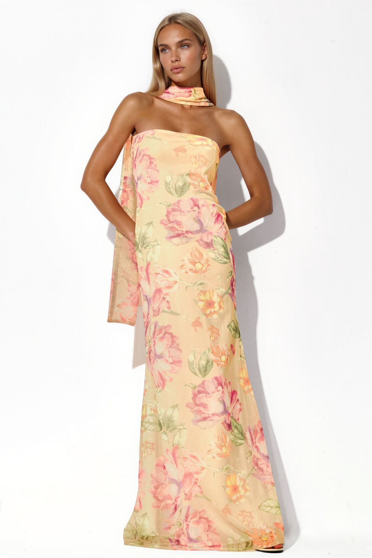 Strapless Patterned Maxi Dress 7