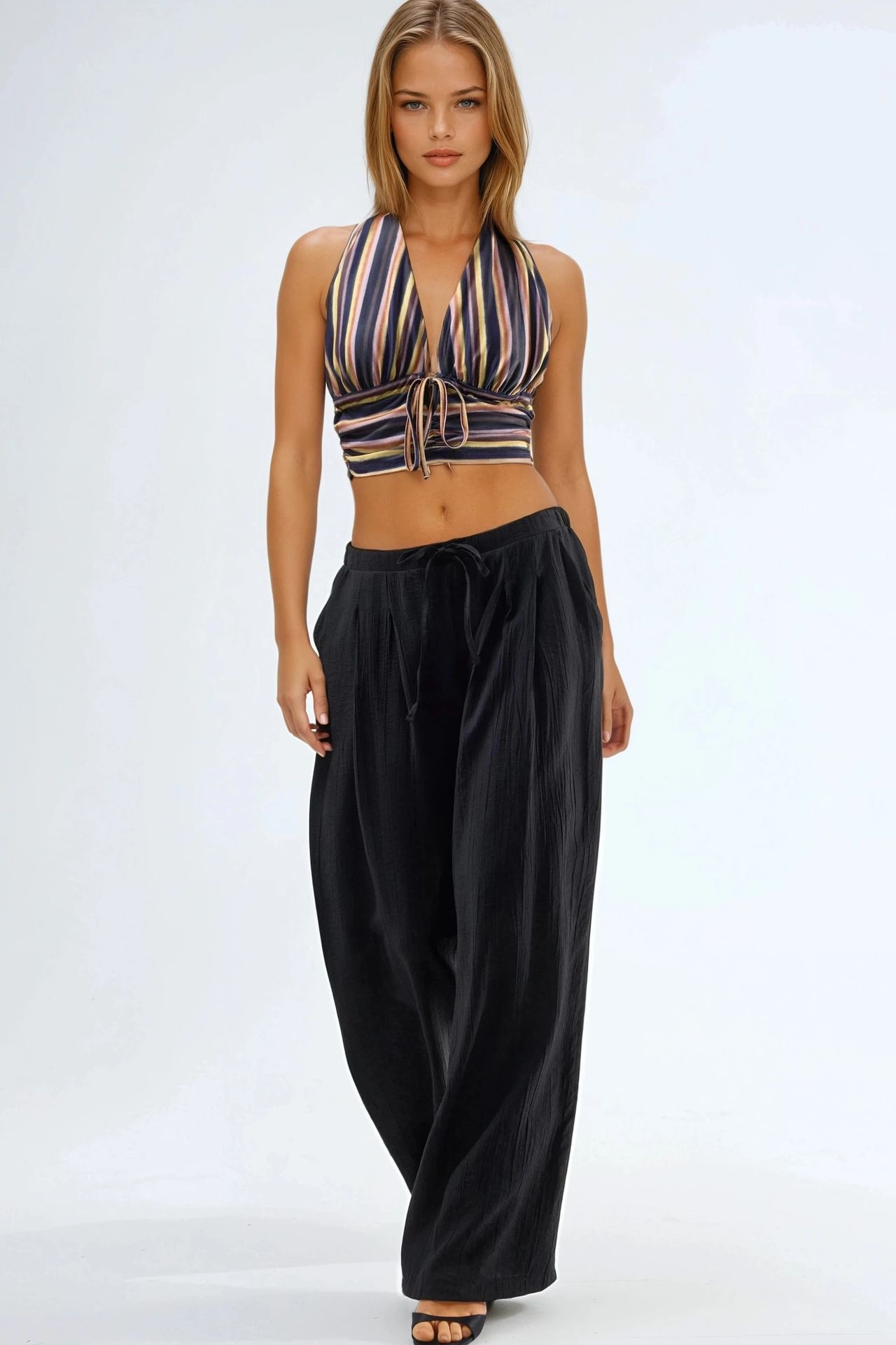 BUSEM Wide Leg Drawstring Pants 4