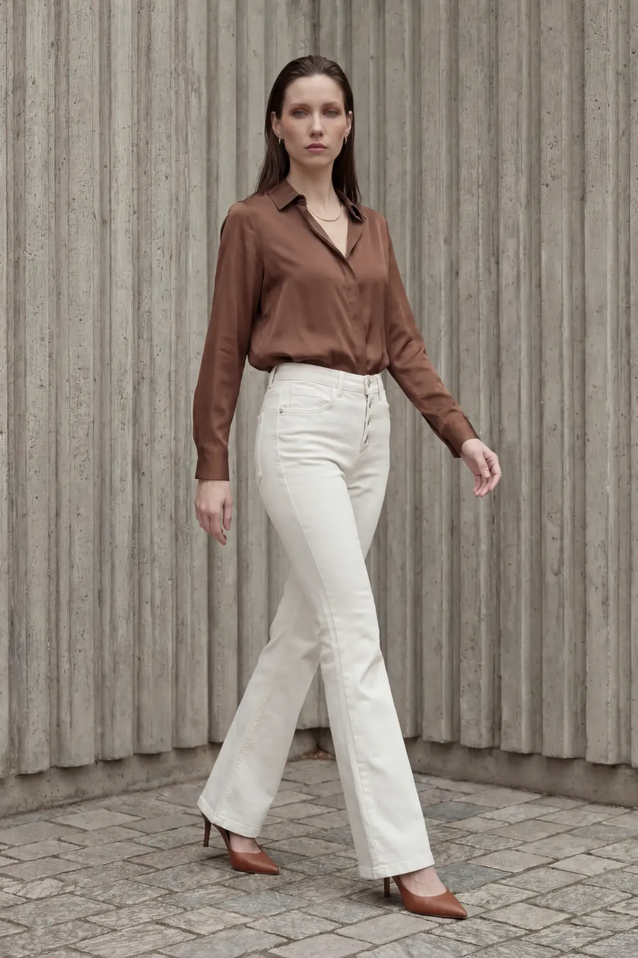 MY FASHION High Waist Flare Leg Denim Pants 3