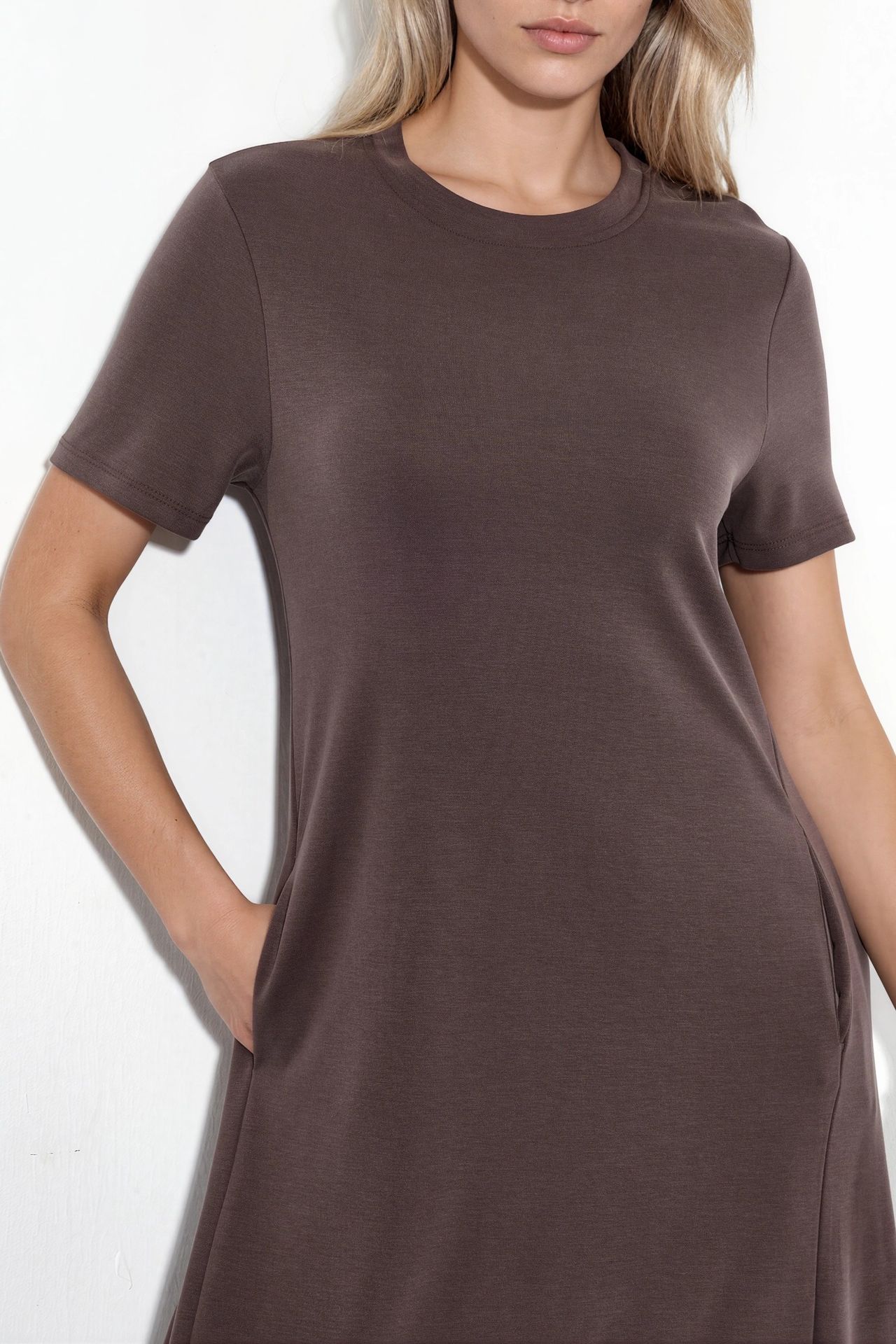 BUSEM Straight Midi Jersey T-Shirt Dress 4