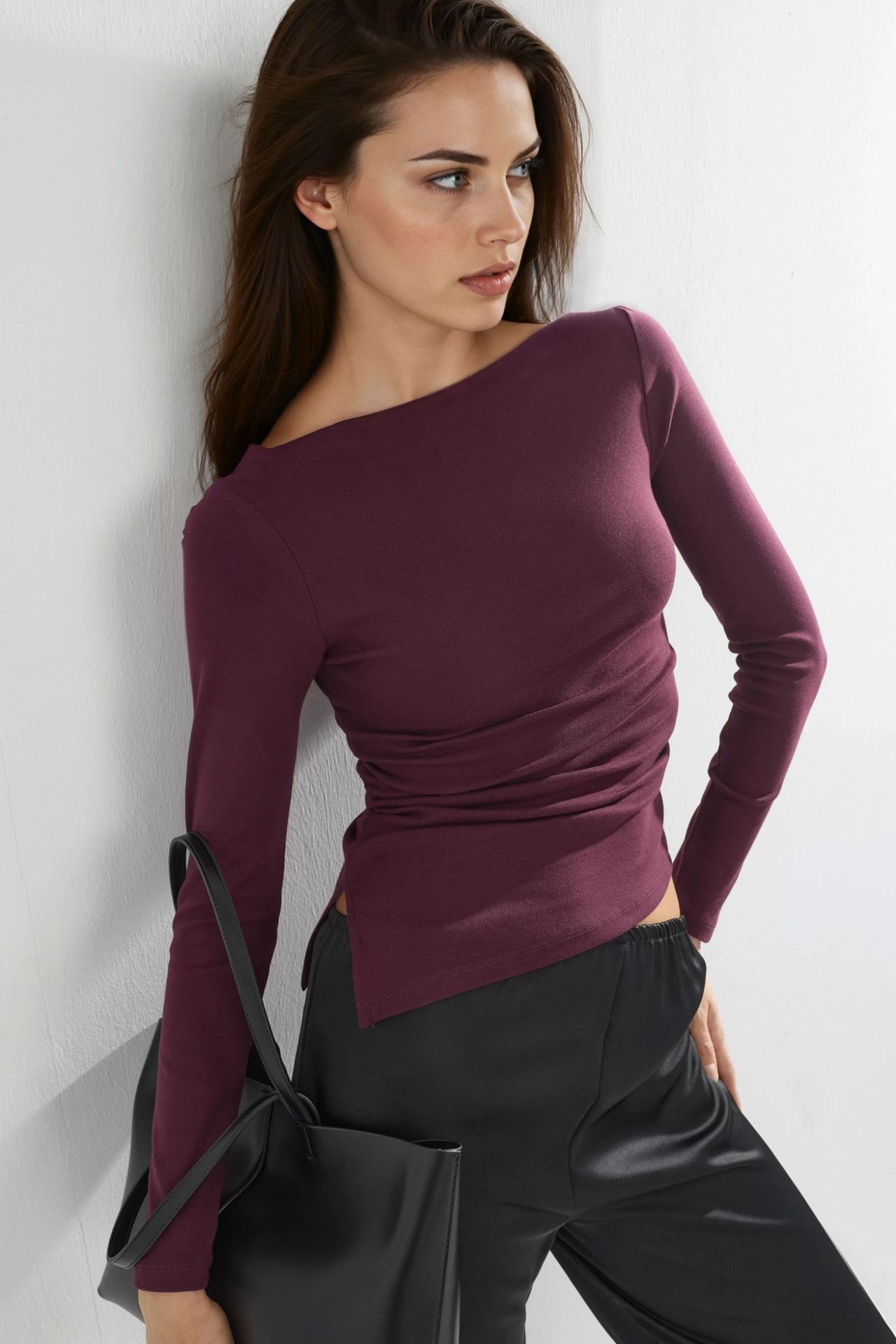 BUSEM Boat Neck Cotton Blouse 1