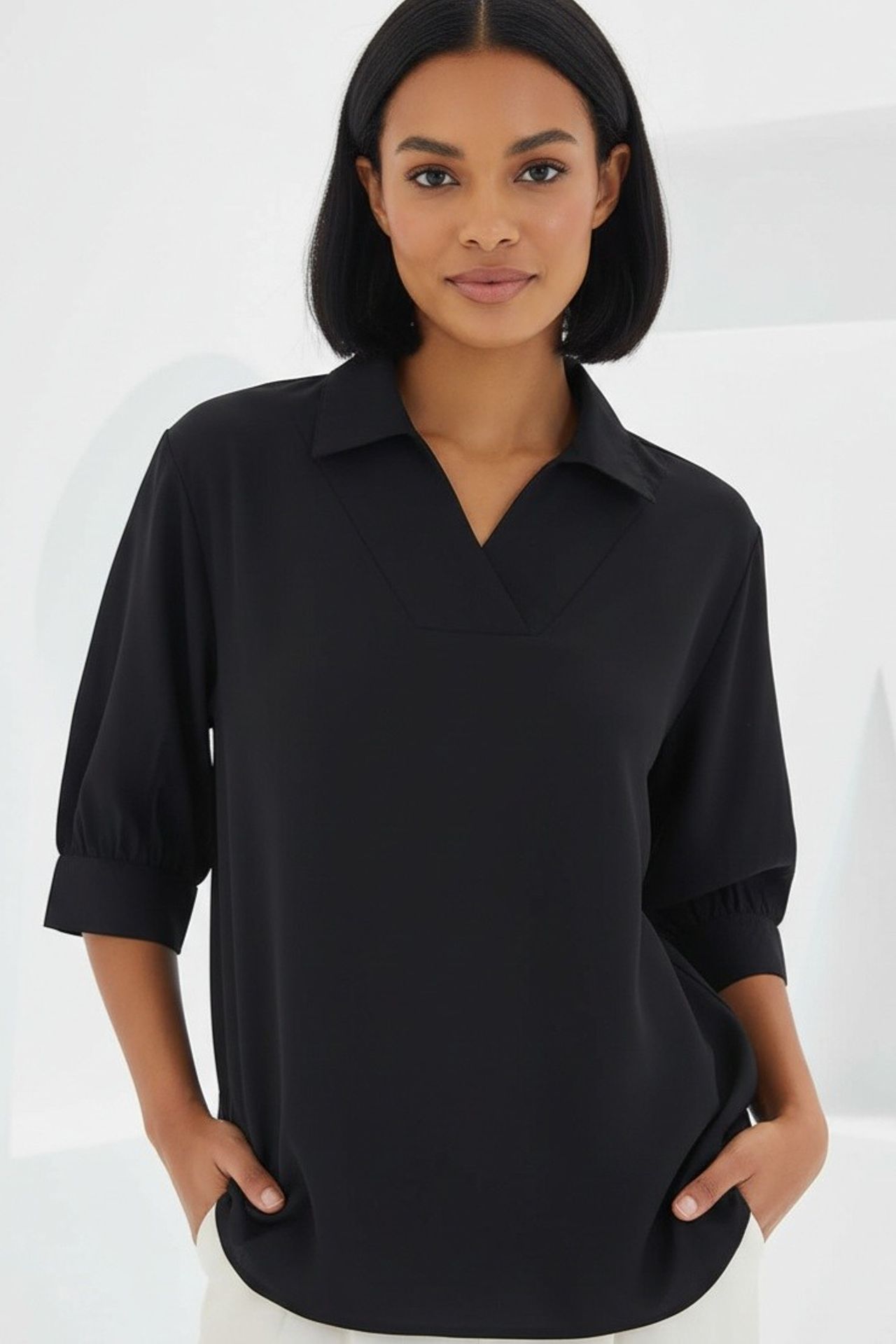 BDART Polo Collar Loose Fit Blouse 1