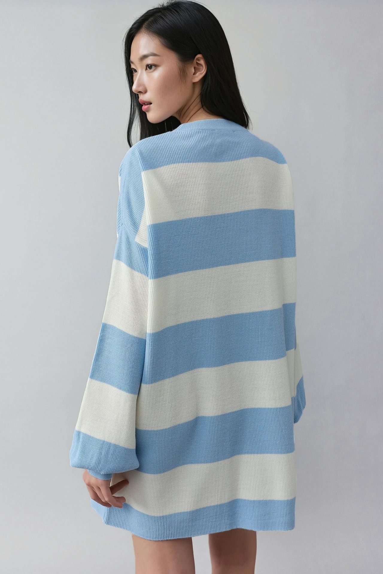 MY FASHION Striped Mini Dress with Crew Neck 3