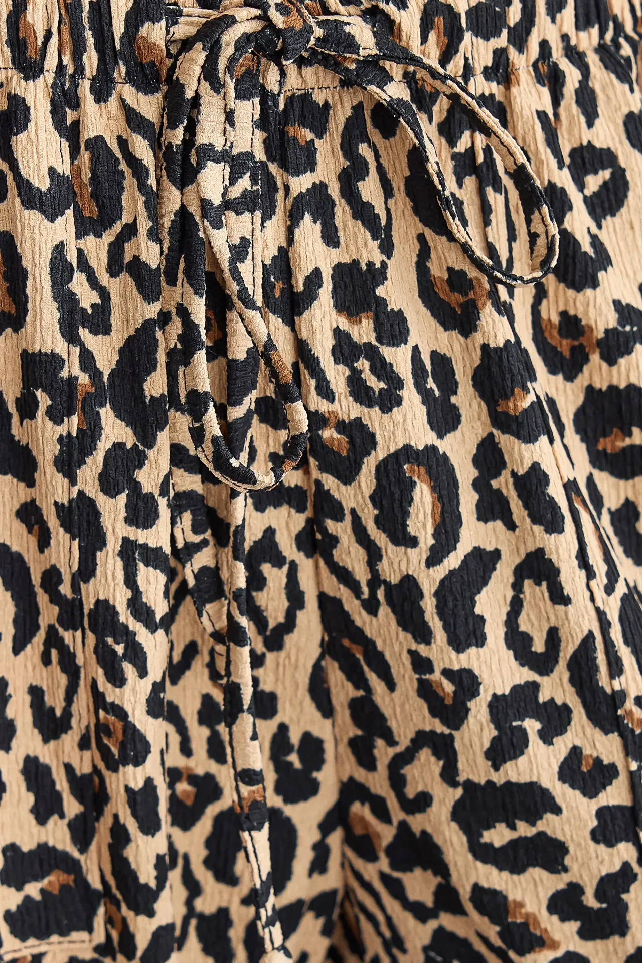 Animal Print Parachute Trousers with Drawstring