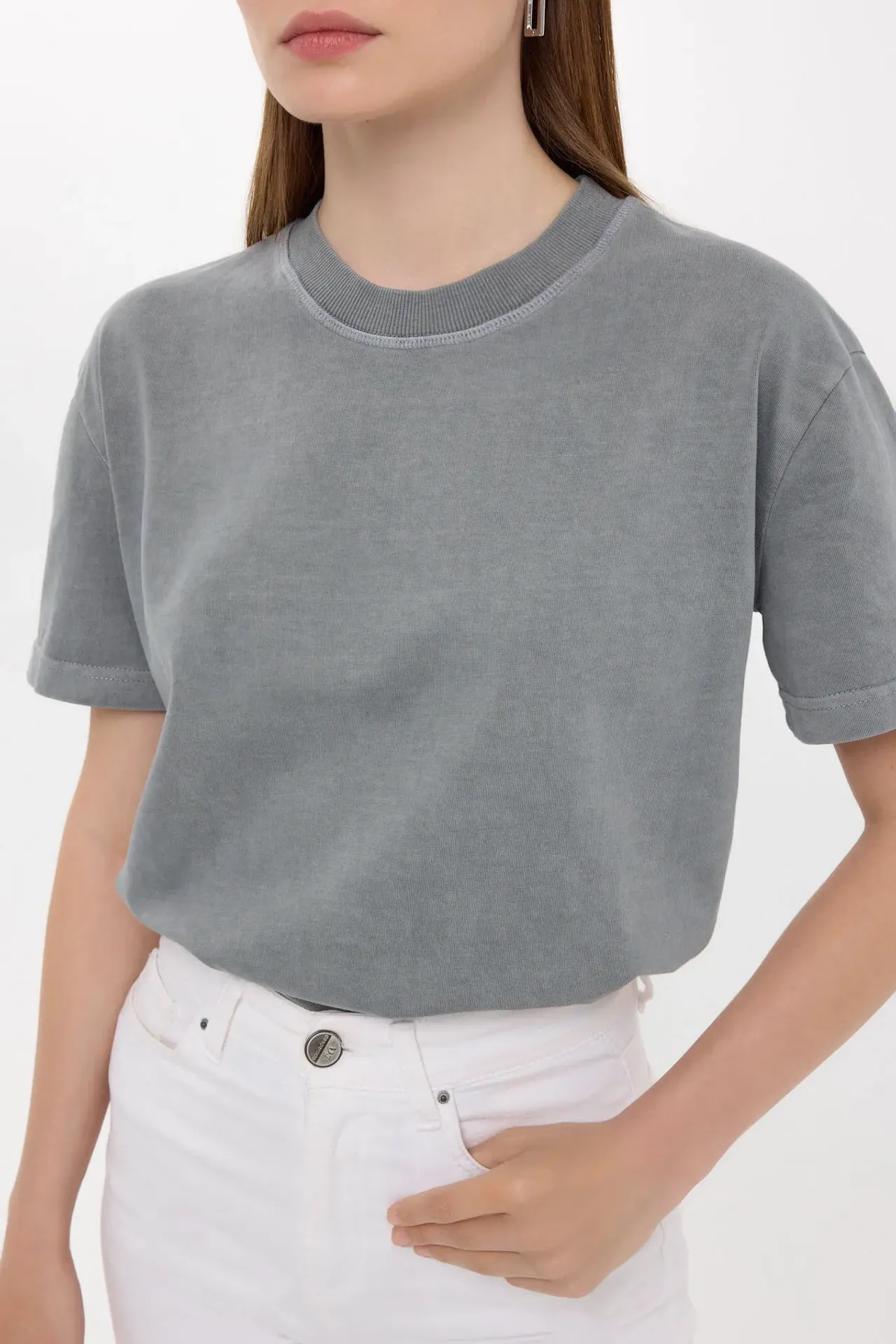 Casual Solid Crew Neck T-Shirt