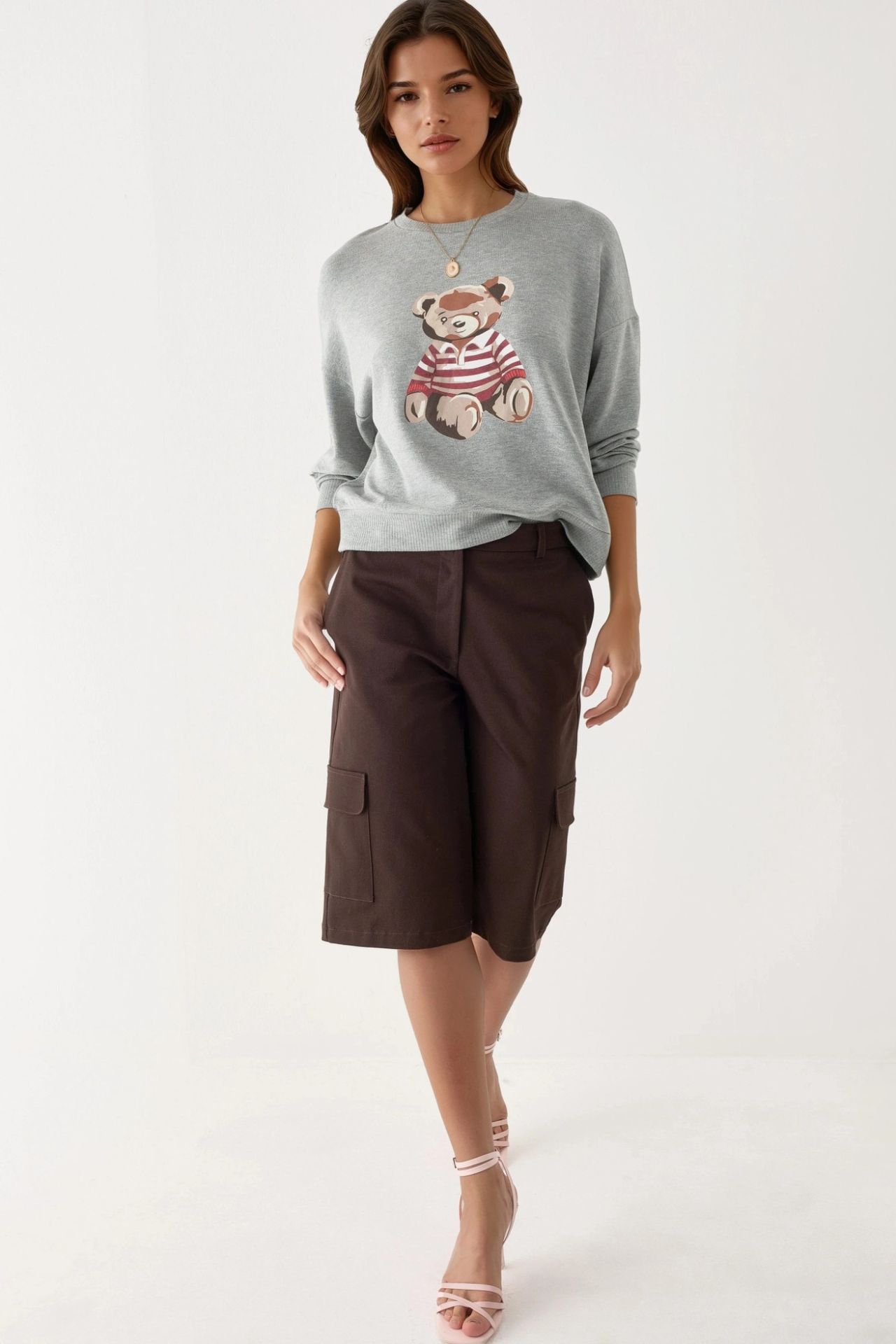 BUSEM Printed Crew Neck Long Sleeved Sweatshirt 4