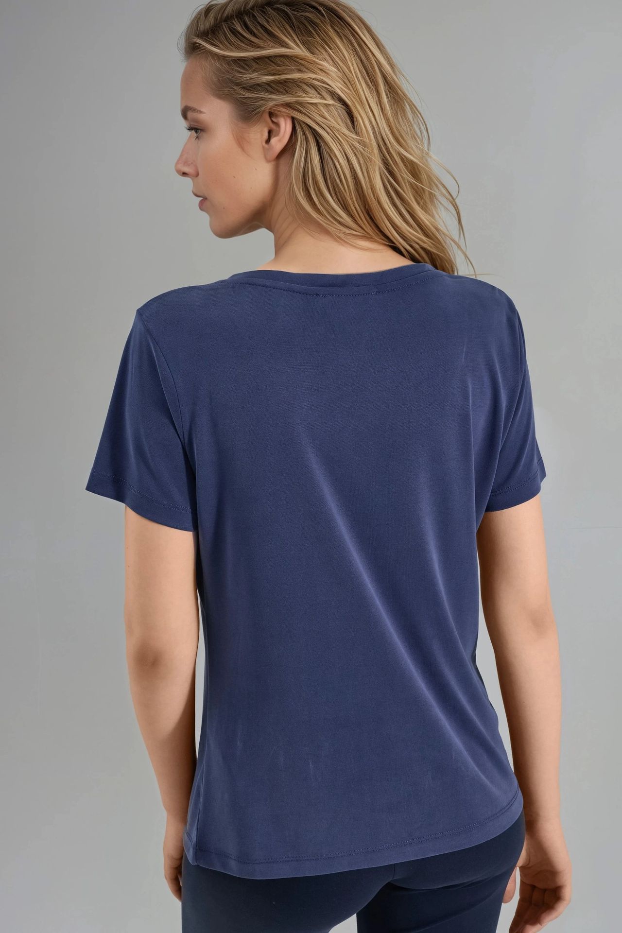 BUSEM V-Neck Short Sleeve Modal Blouse 3
