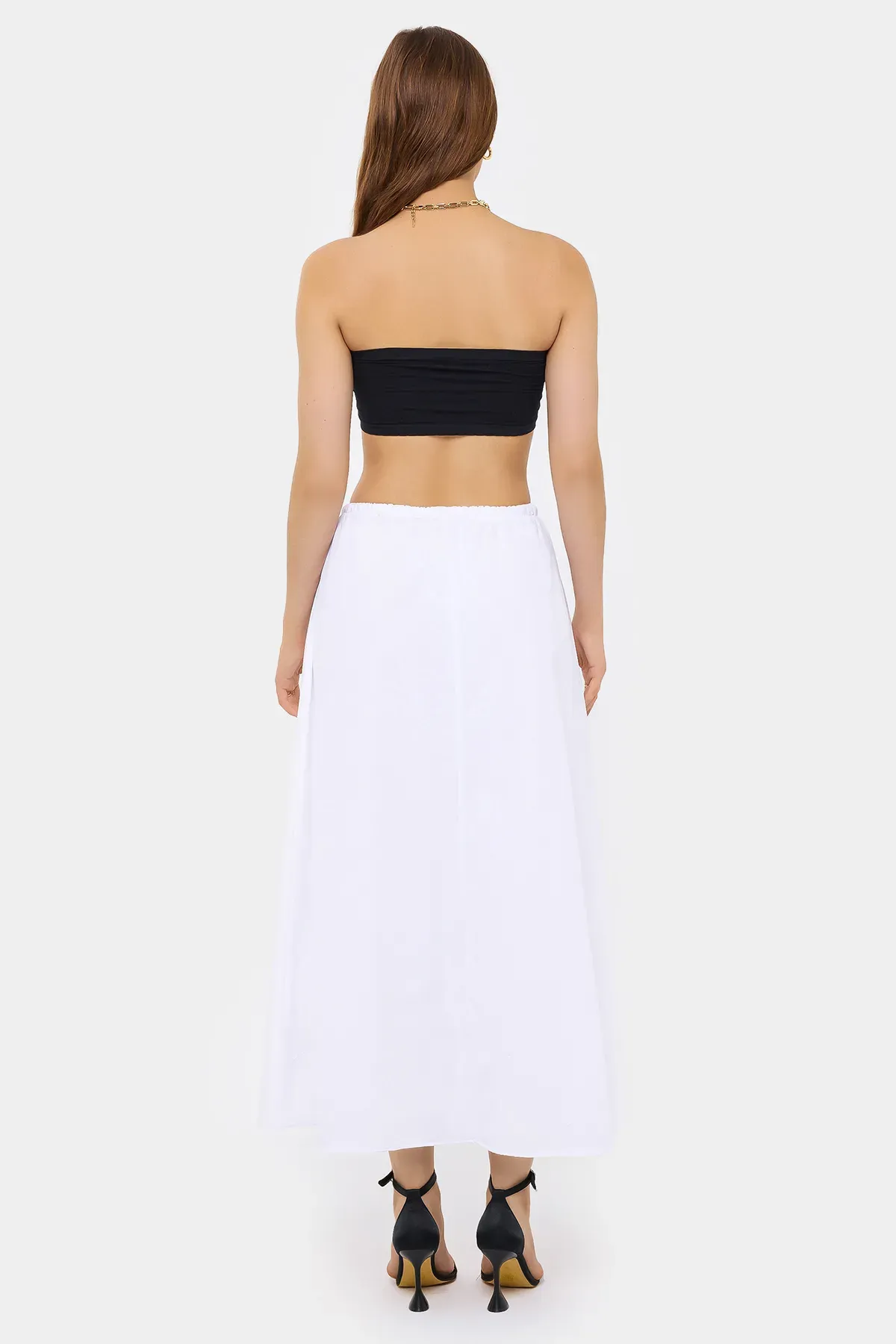 Mid-Rise Maxi Skirt with Drawstring 4
