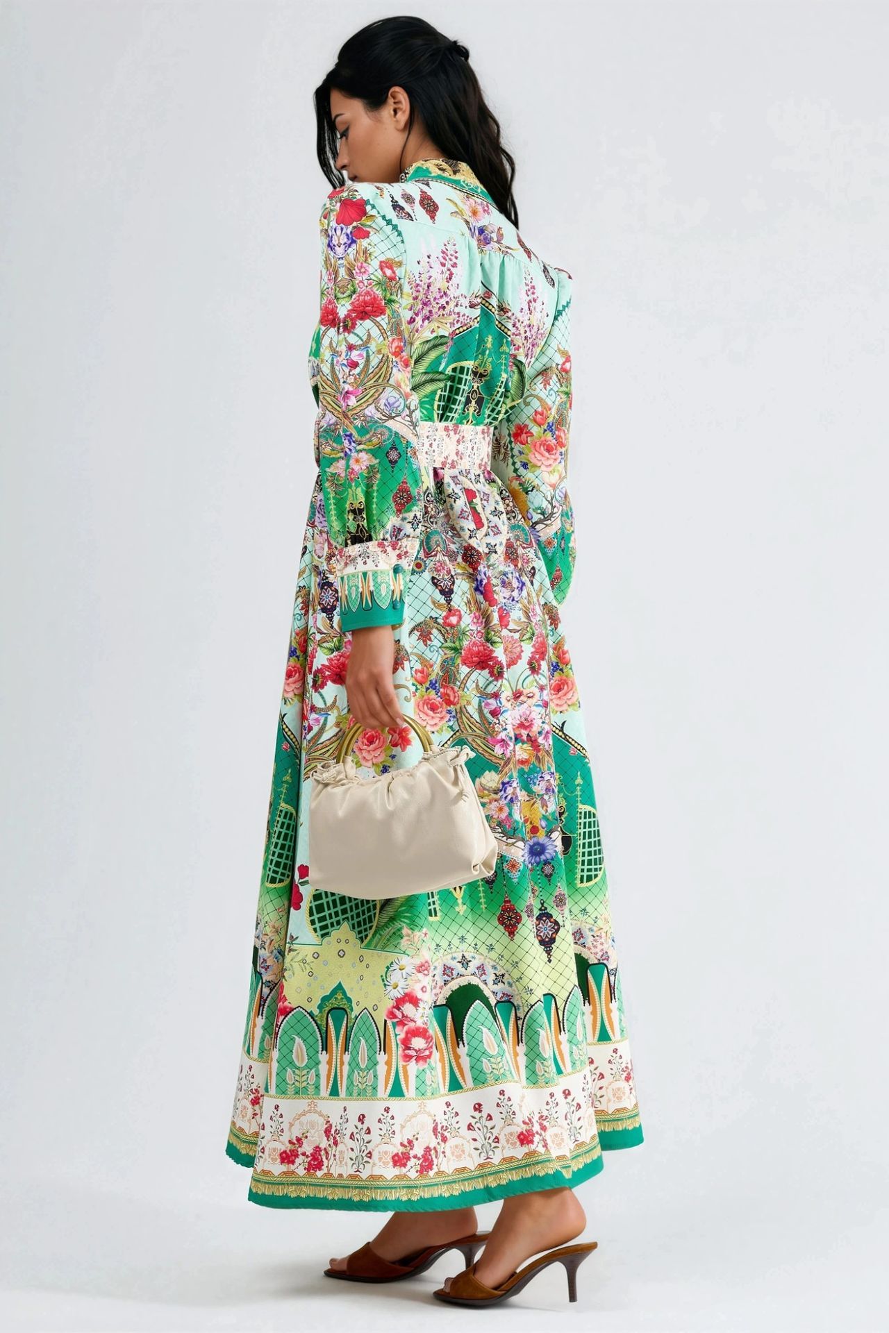 MSN Floral Belted Maxi Dress