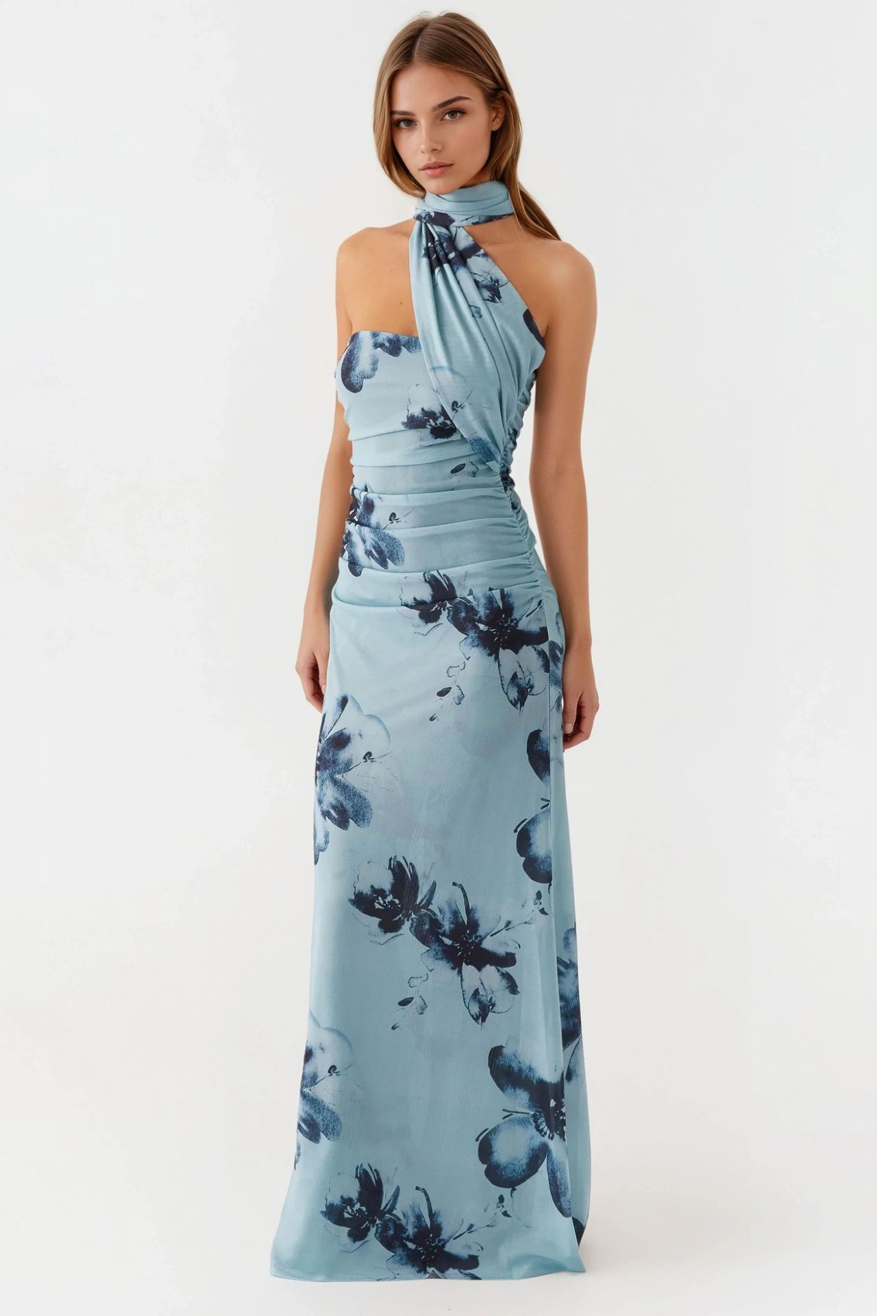 Strapless Printed Bodycon Maxi Dress 4