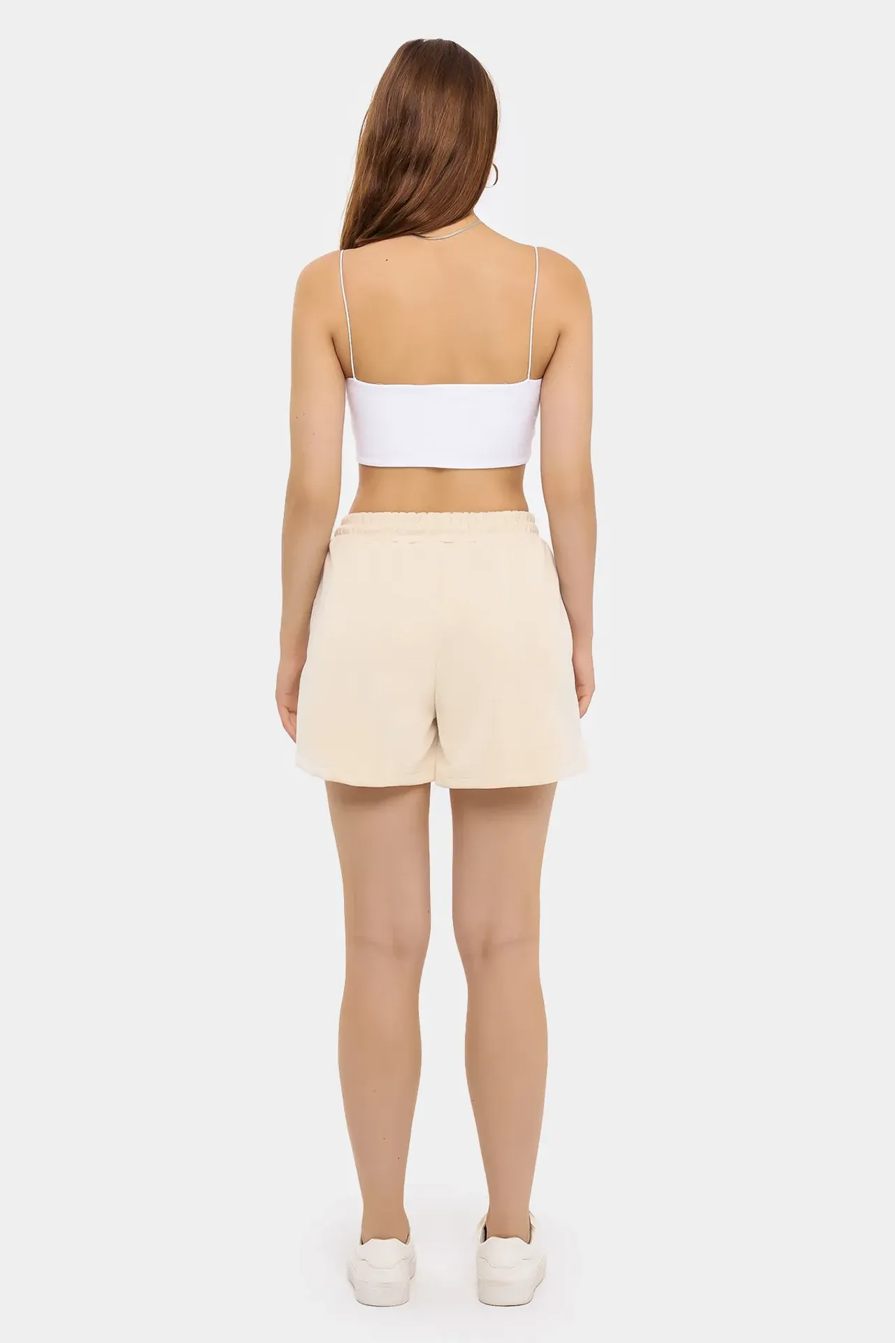 High-Waist Woven Shorts with Drawstring