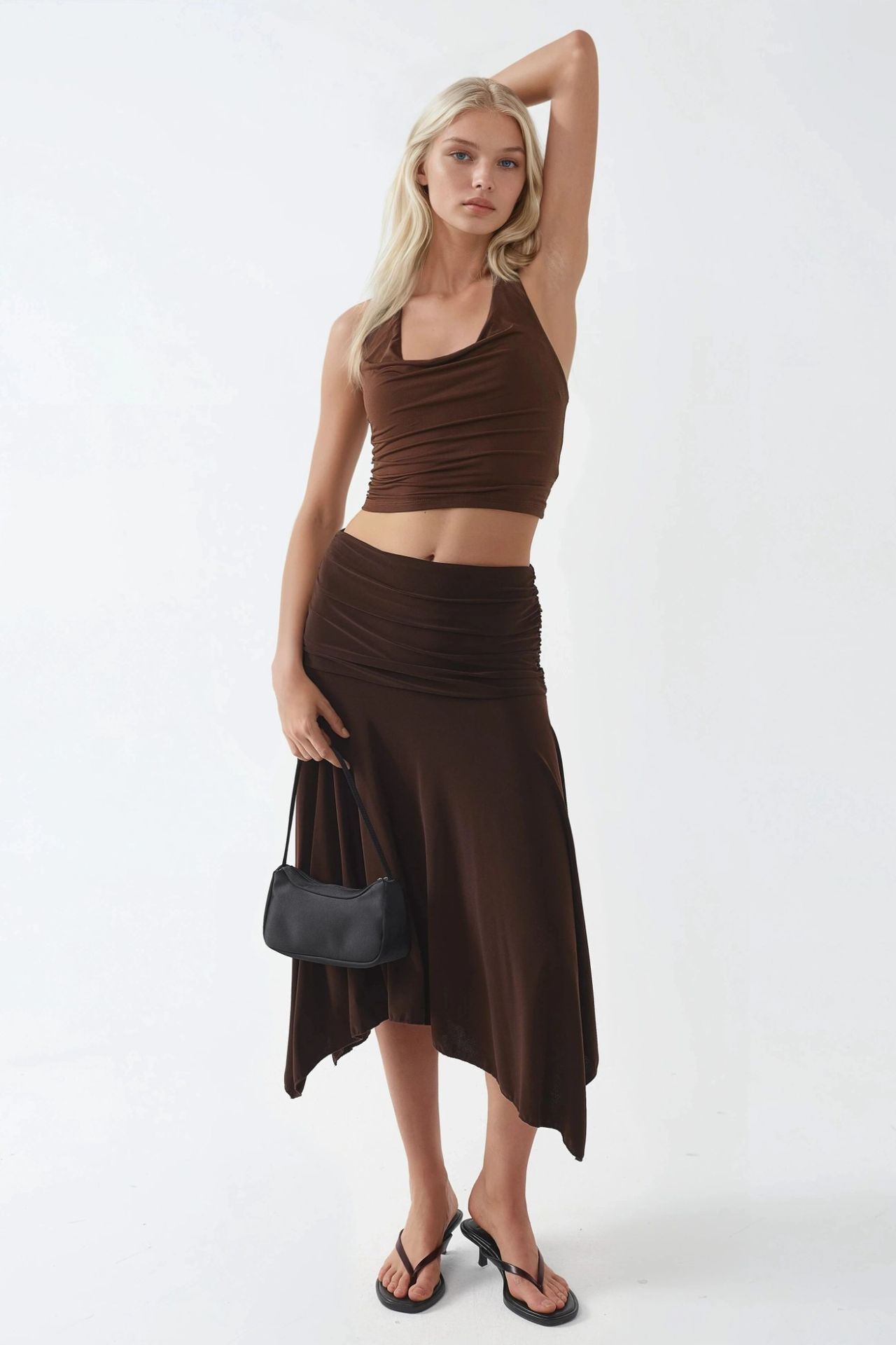 BUSEM Halter Neck Slim Fit Crop Blouse 4