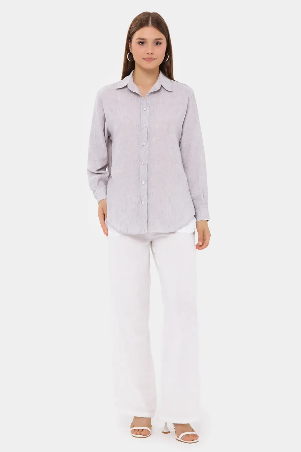 Buttoned Long Sleeve Relaxed Shirt