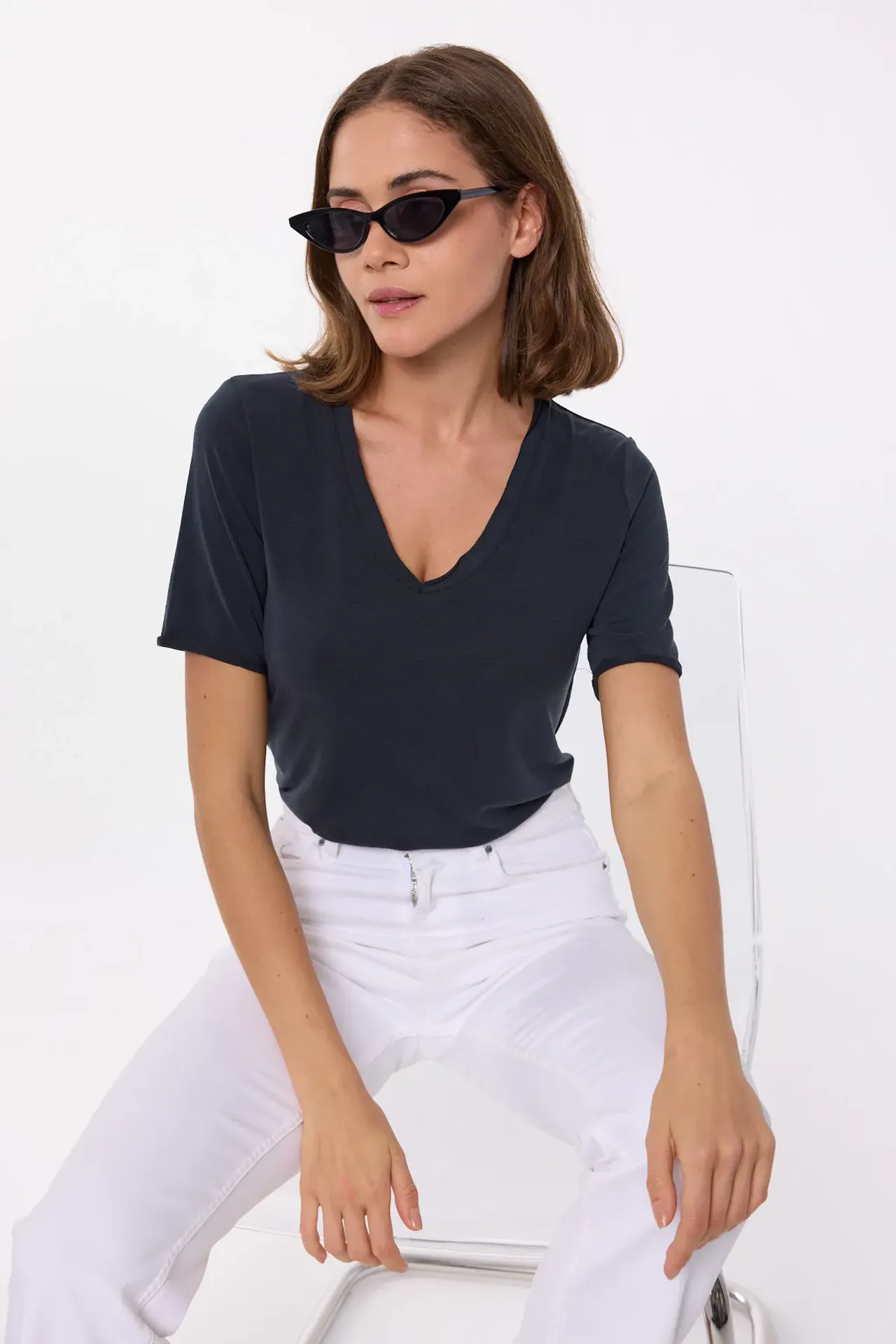 Casual V-Neck Short Sleeve T-Shirt