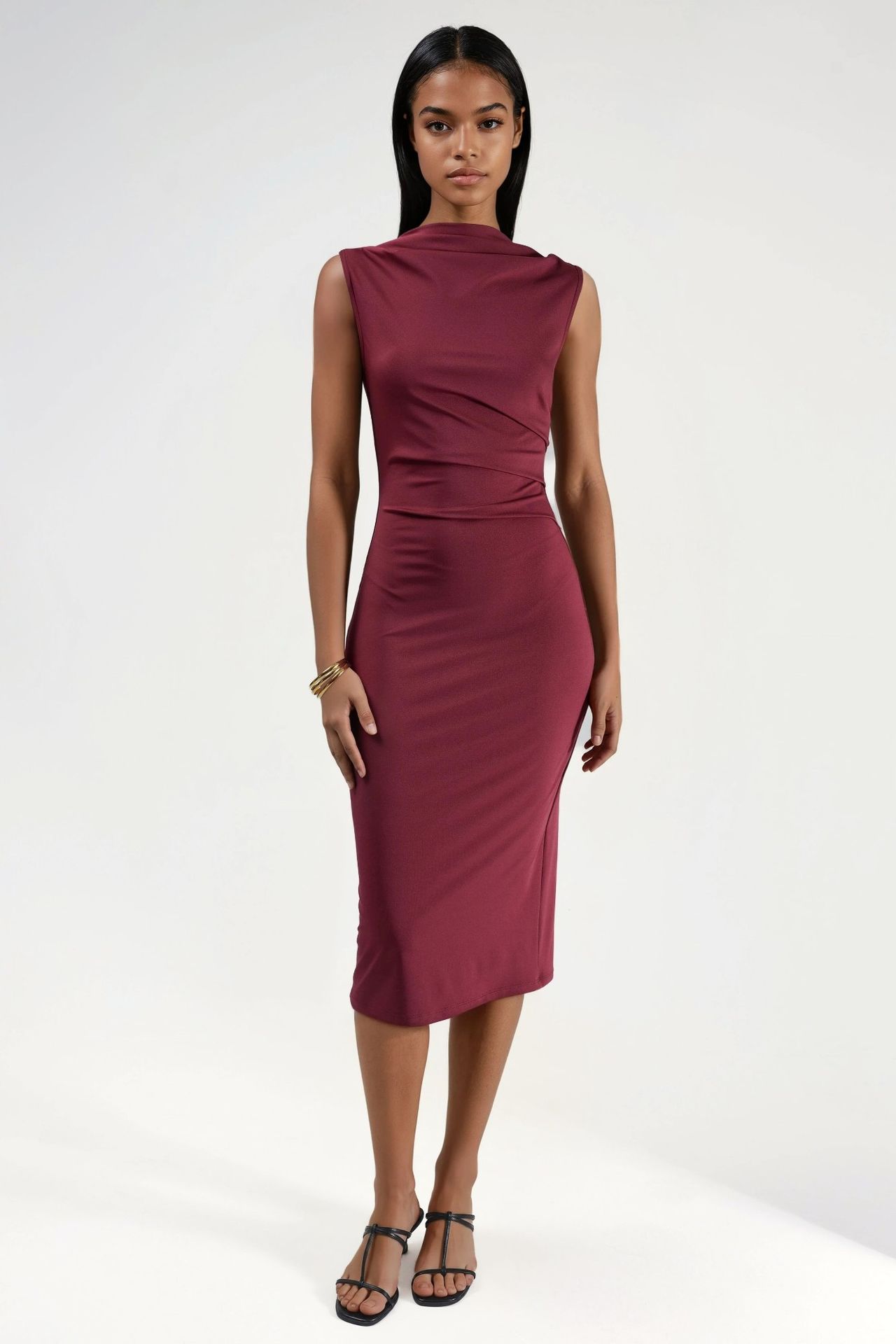 Ruched Bodycon Midi Dress 1