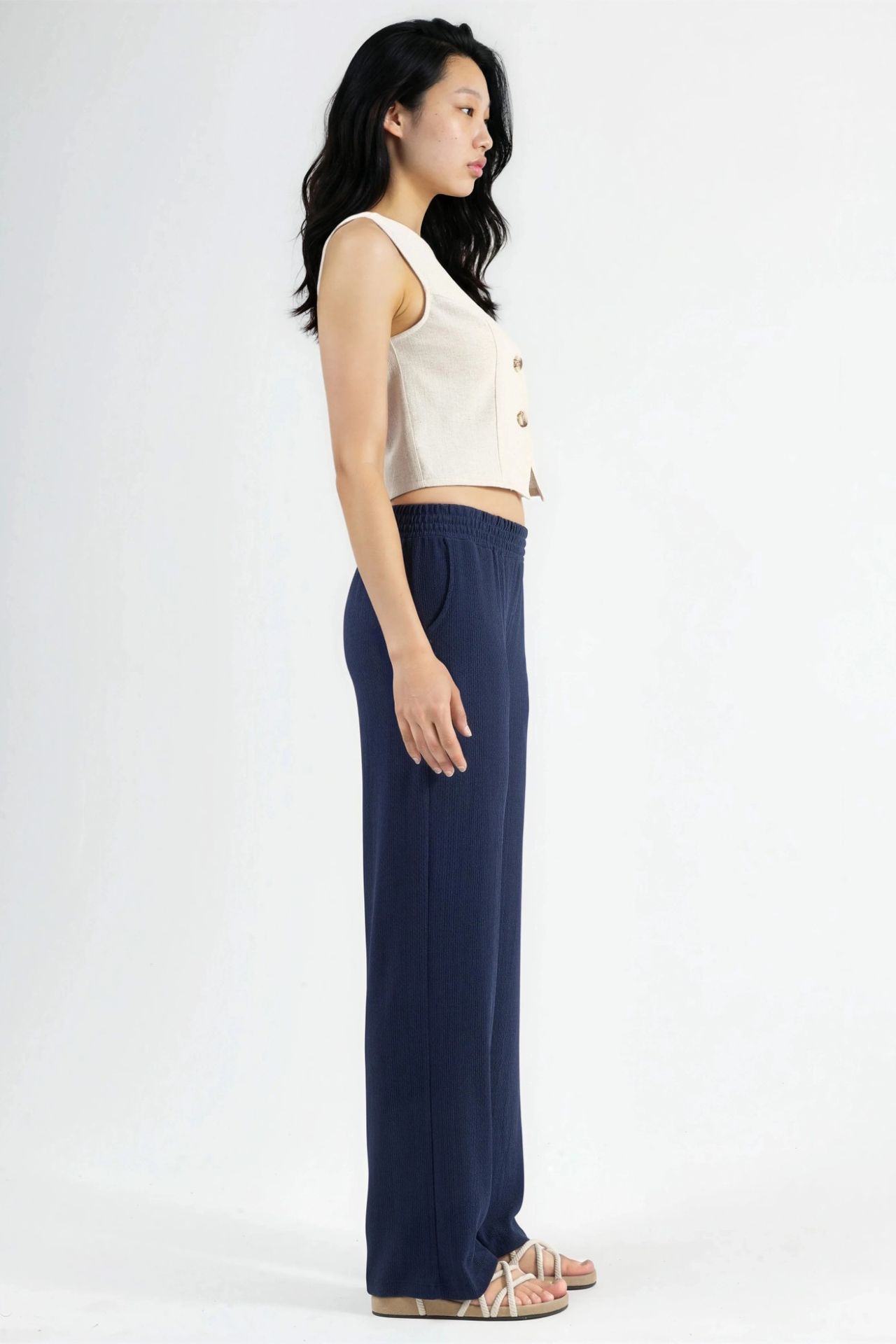Straight Leg Textured Pants Ellie Collection 2