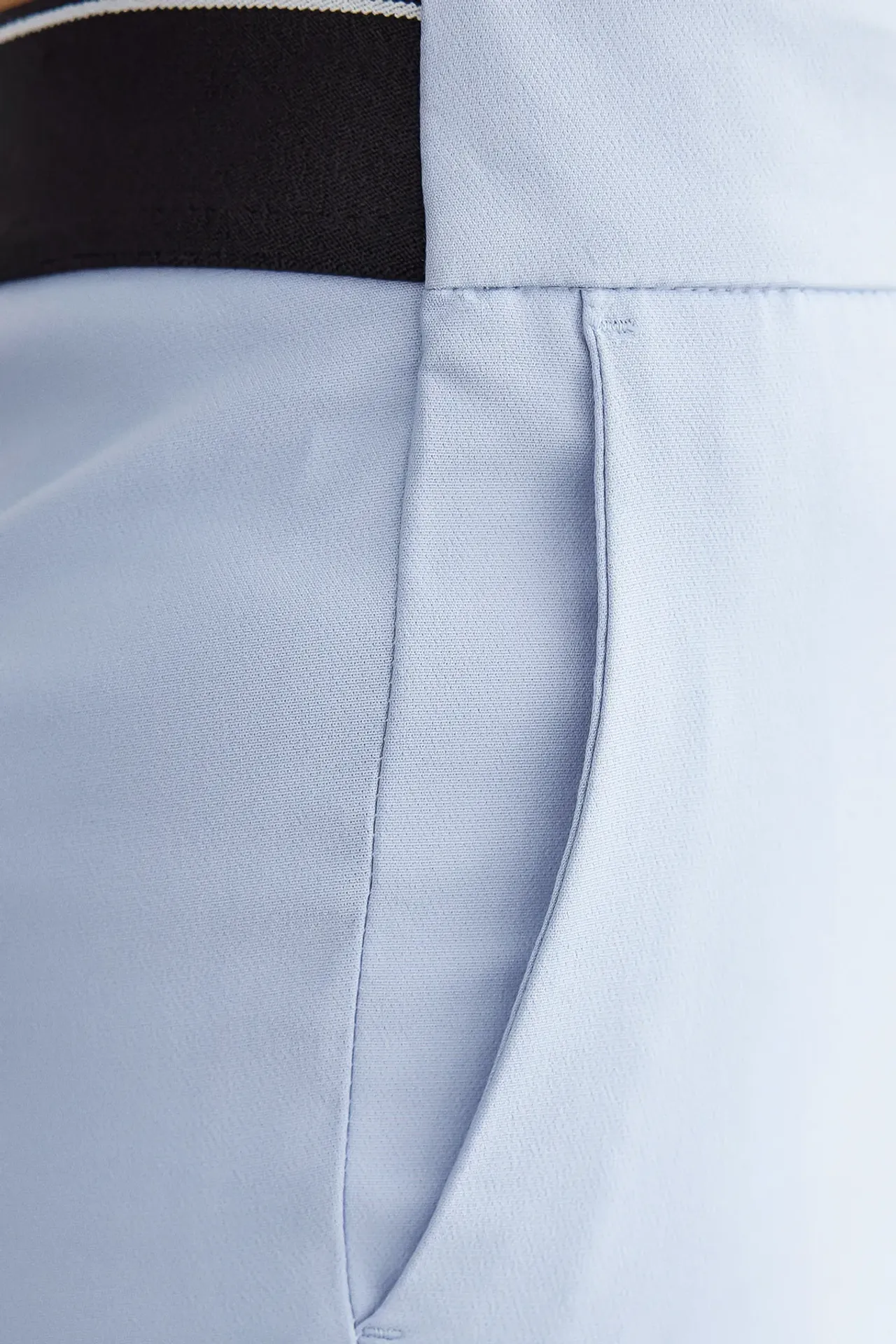 High-Waist Slim Fit Trousers with Belt Detail
