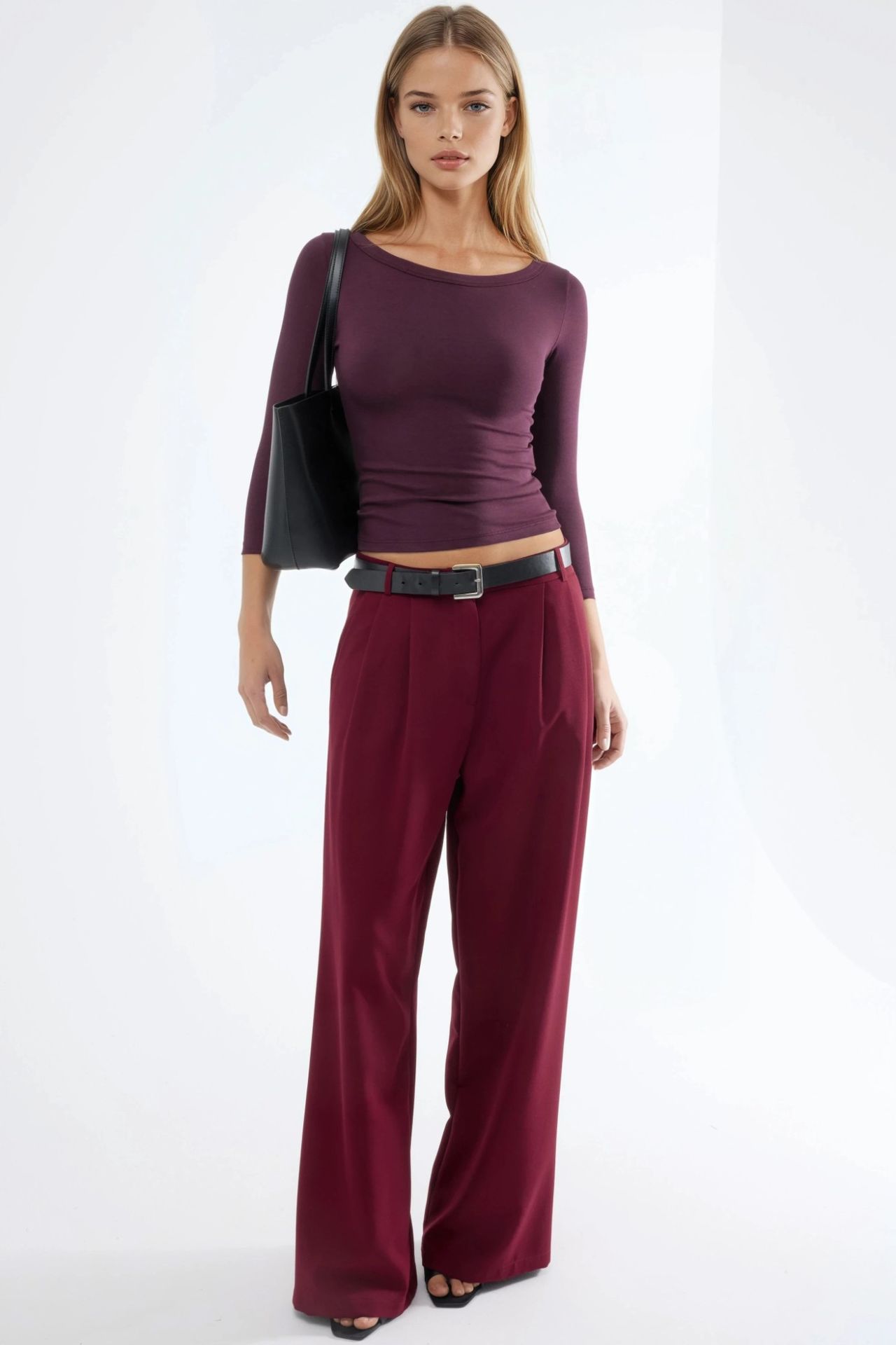 BUSEM Crew Neck Ribbed Long Sleeve Blouse 4
