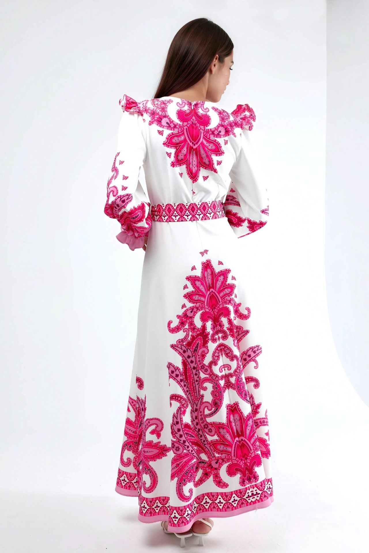 MSN Paisley Print Maxi Dress with Tie Detail 3