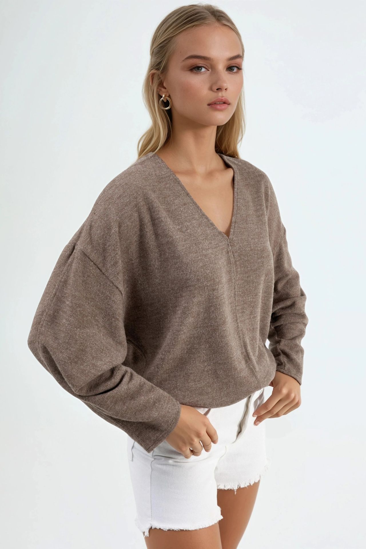 BUSEM V-Neck Long Sleeve Blouse 2