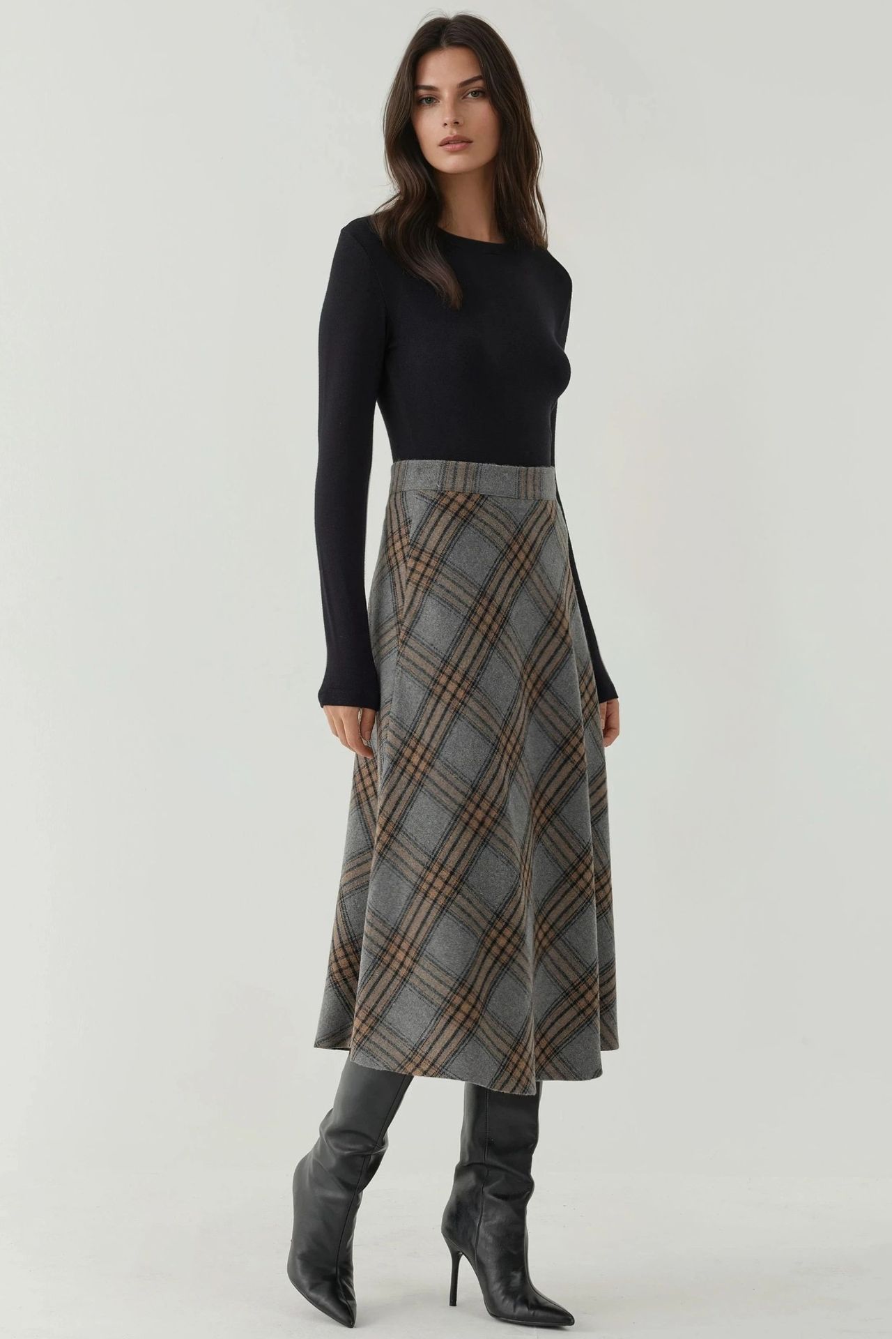 Maxi A-Line Skirt with Zipper Closure 3