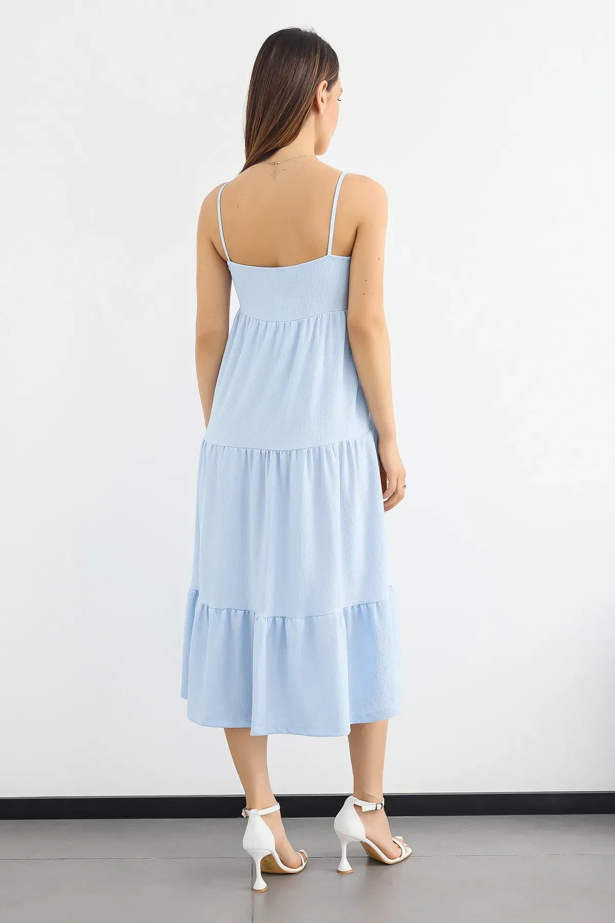 Spaghetti Strap Tiered Midi Dress 4