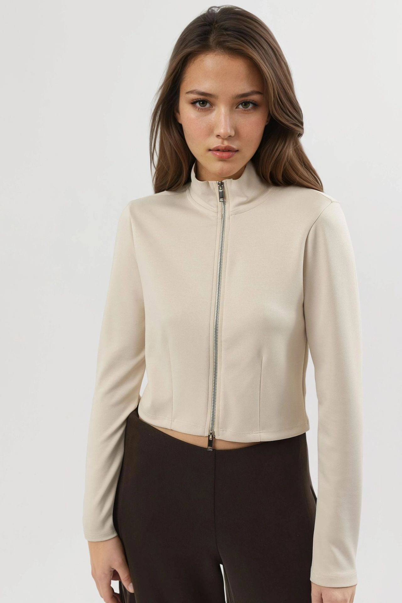 BUSEM Fitted Knitted Jacket with Zipper Closure 6