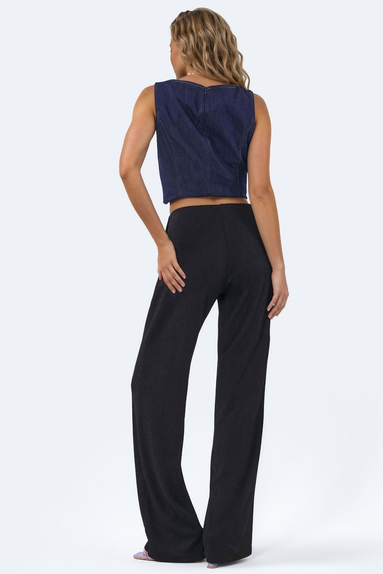 BUSEM High-Waist Straight-Leg Crepe Trousers with Slit 3