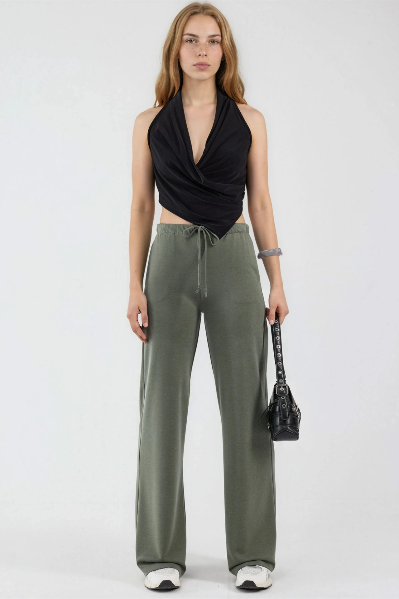 BUSEM Wide Leg Drawstring Waist Sweatpants 1