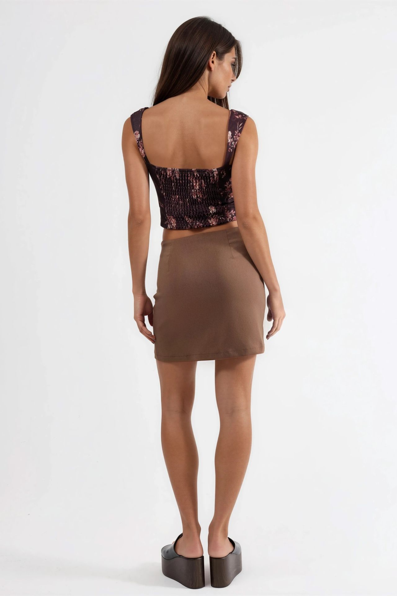High Waist Mini Skirt with Slit 4