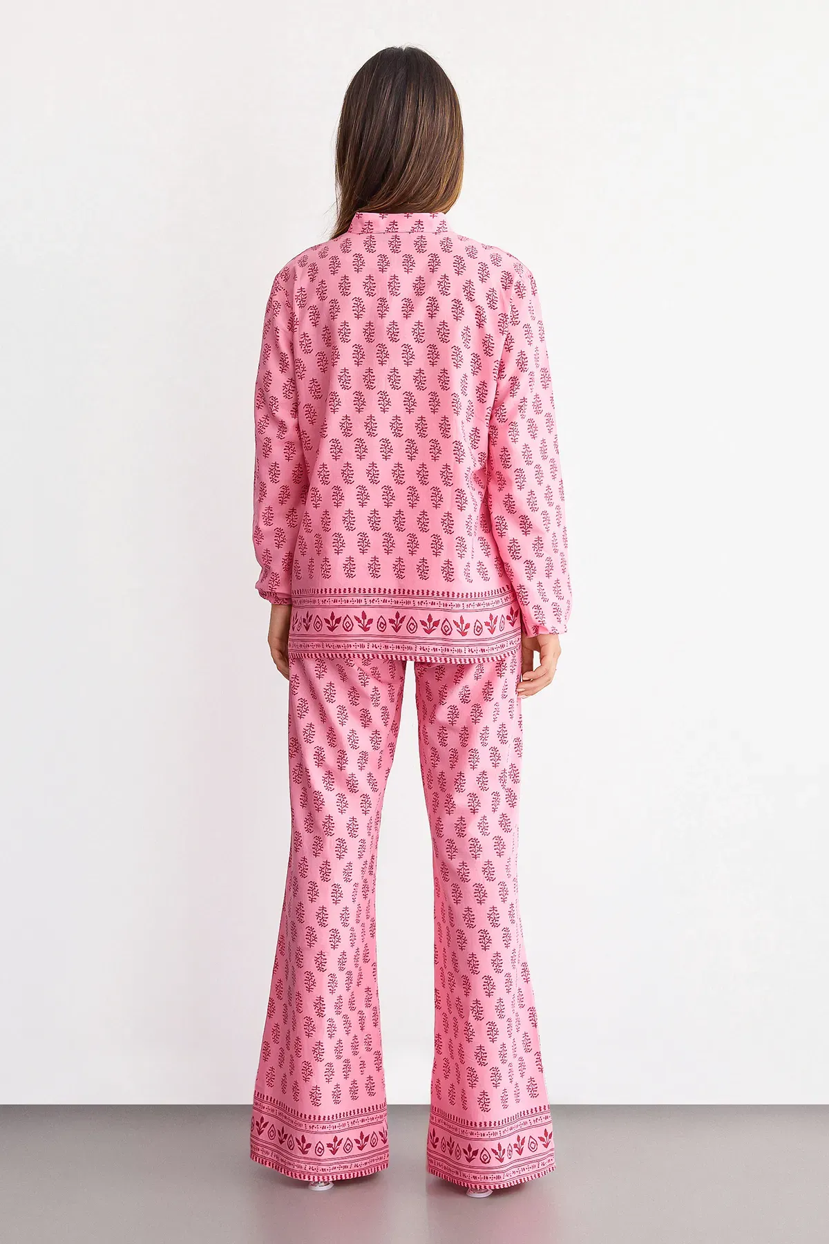 Patterned Cotton Coords with Stand Collar - Long Sleeve 4