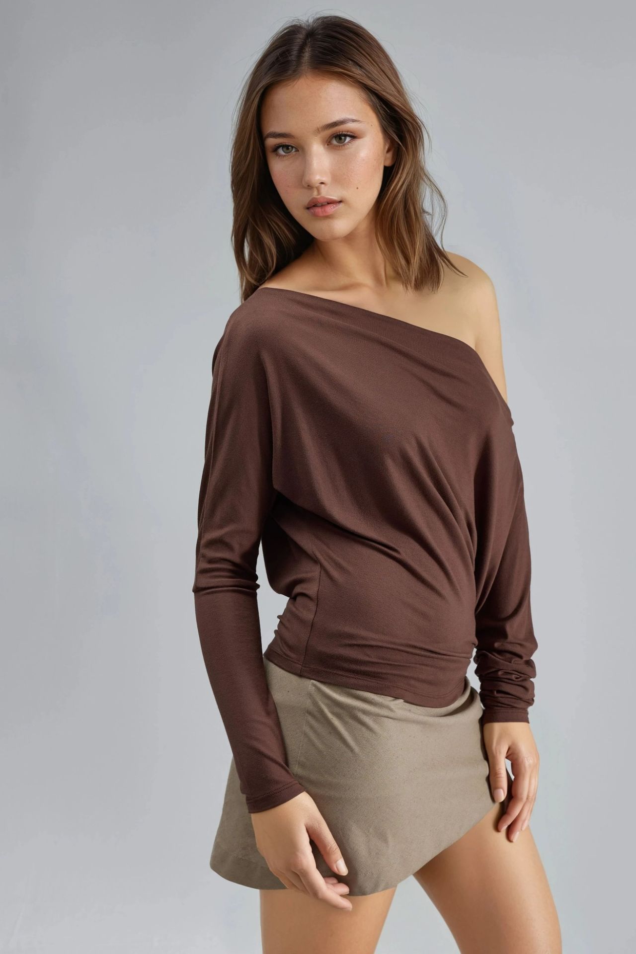 BUSEM Boat Neck Drape Blouse 4