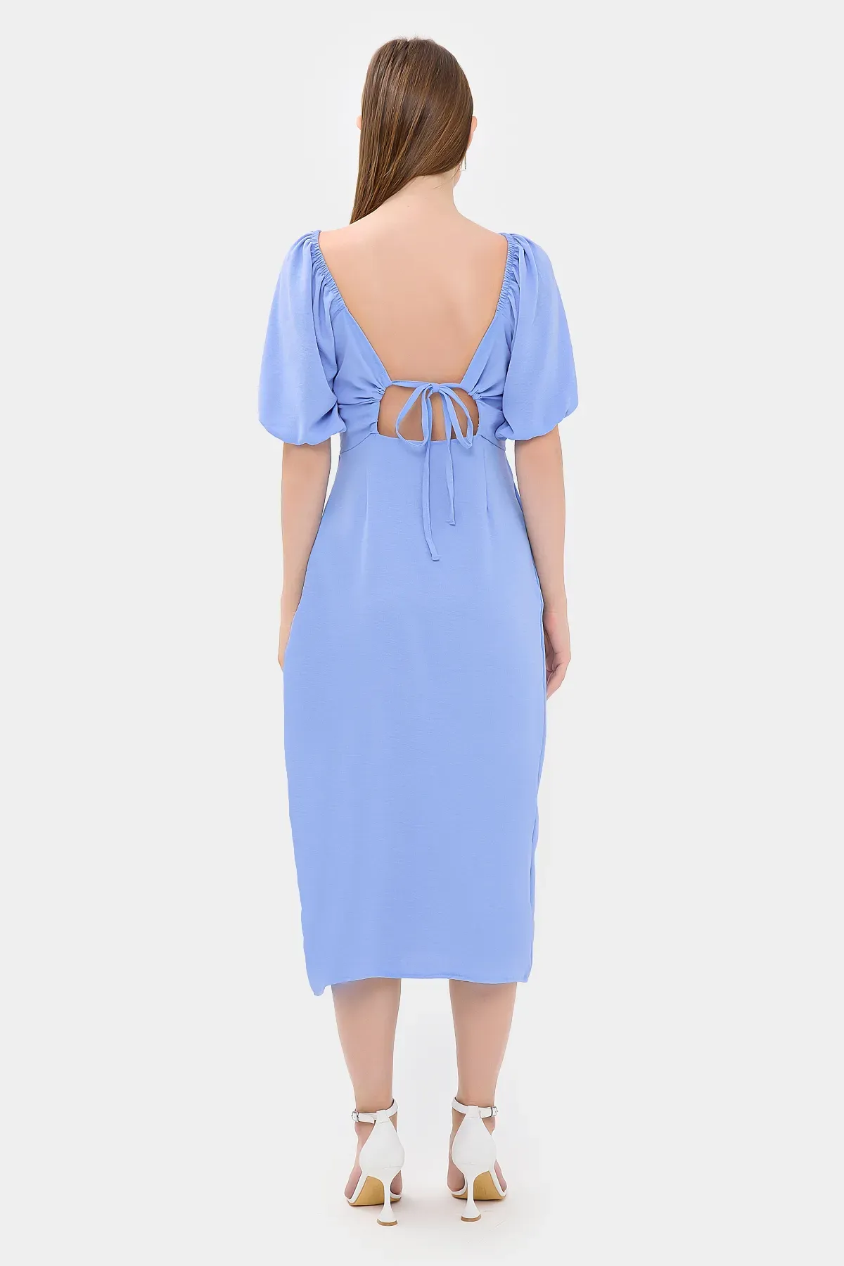 Sweetheart Neck Midi Dress with a Side Slit 4
