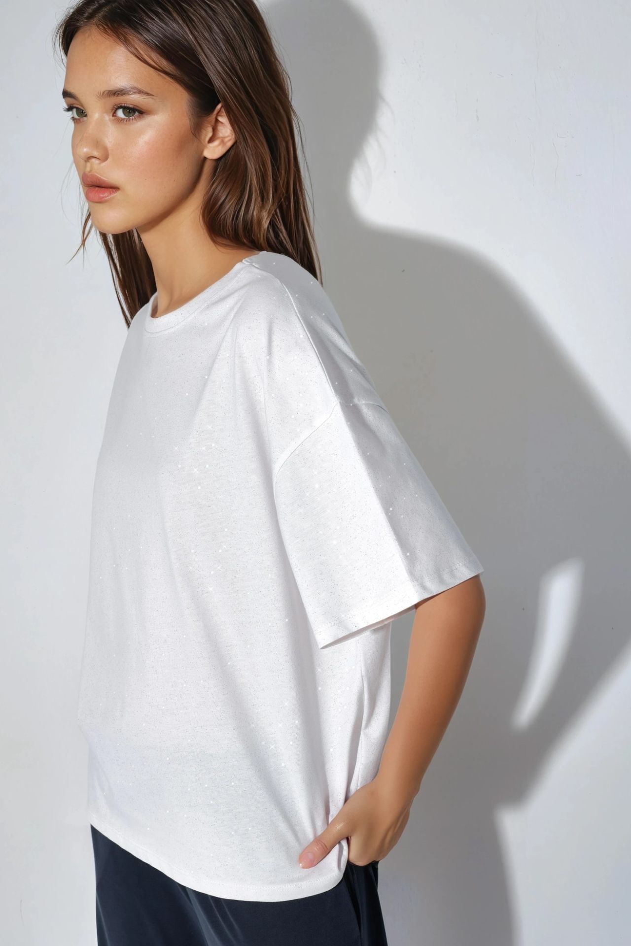 BUSEM Sequin Crew Neck Short Sleeve T-Shirt 6
