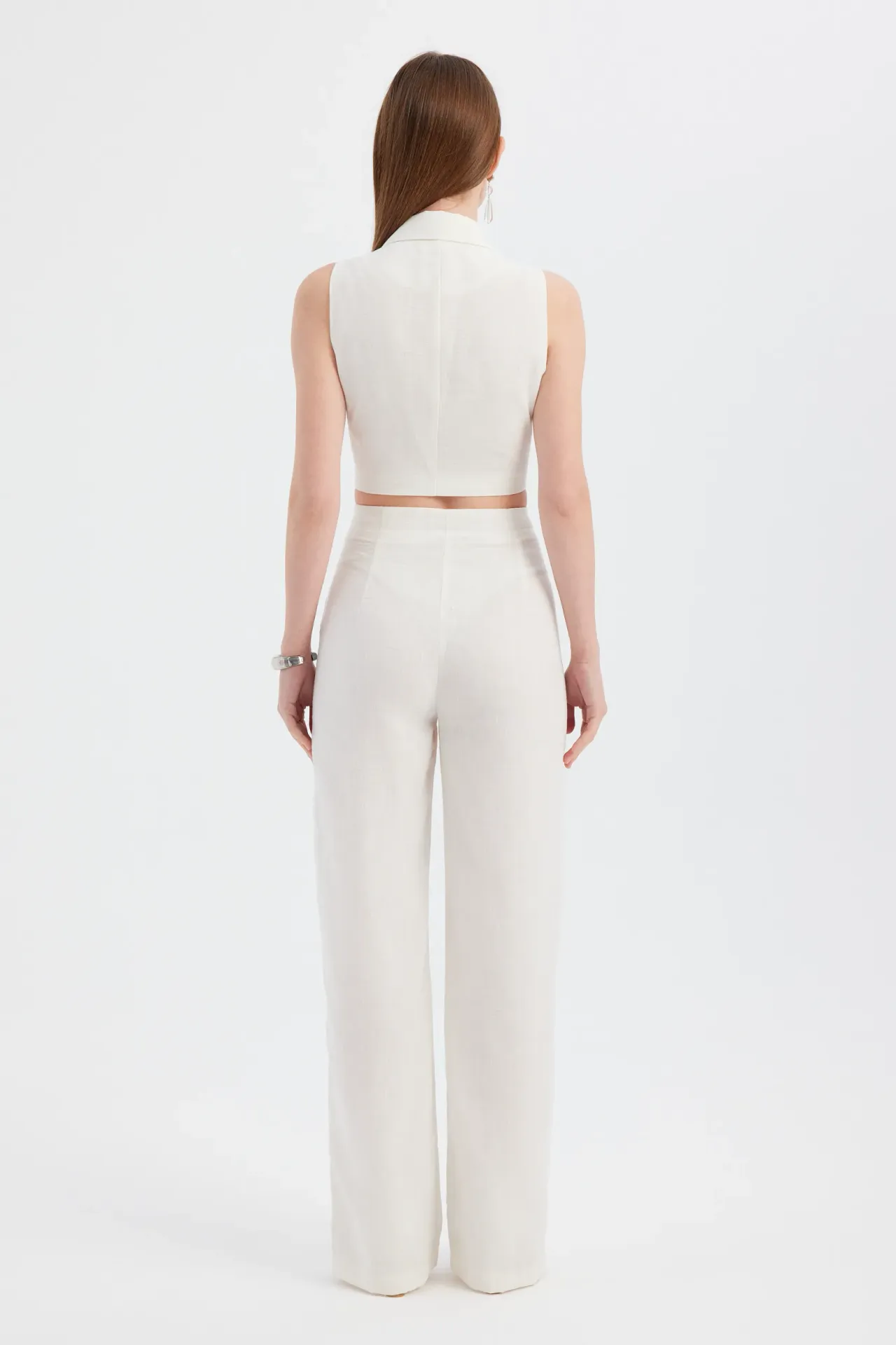 High-Waist Wide-Leg Coords Set with Pocket Detail