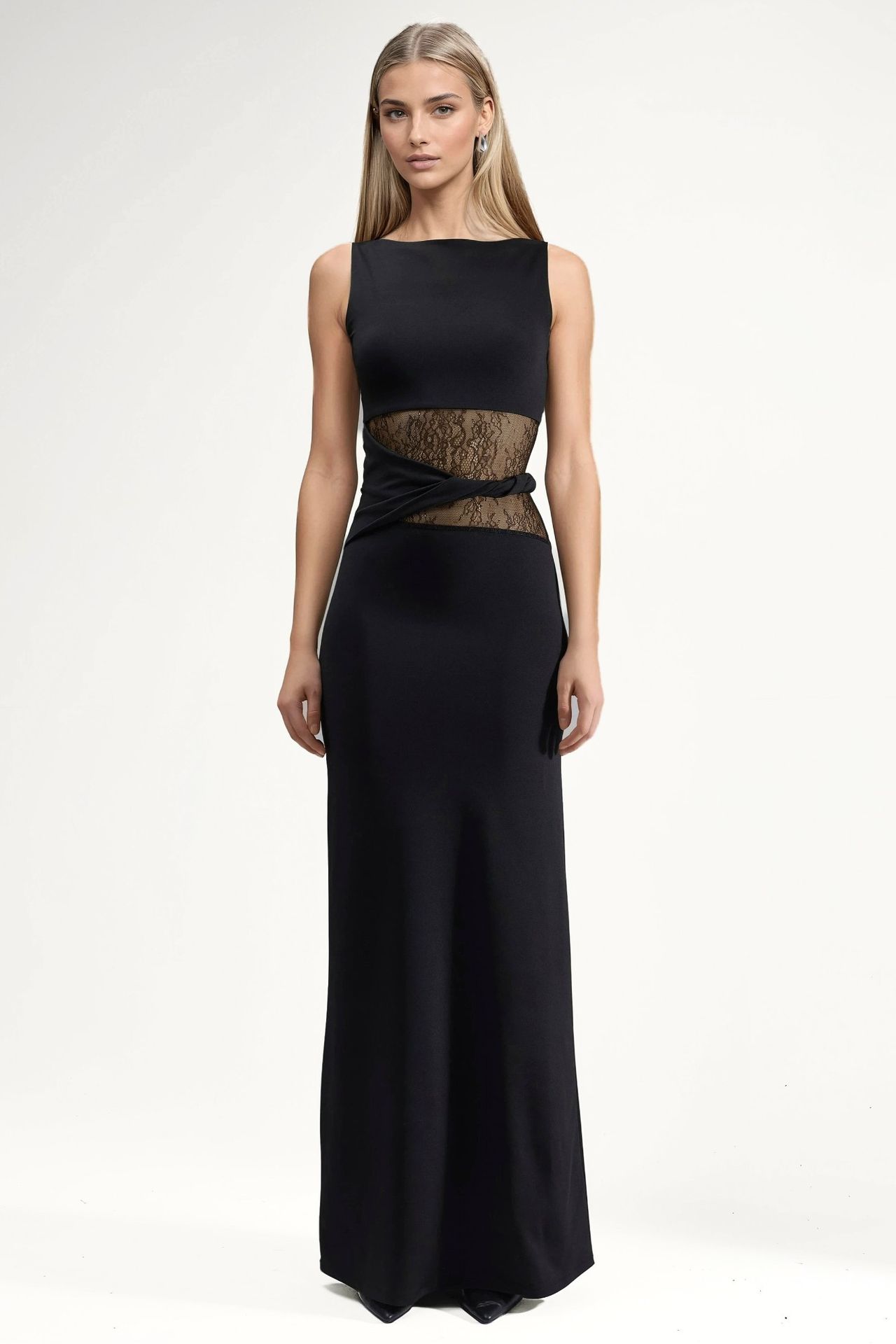 Lace Cut-Out Detailed Maxi Dress