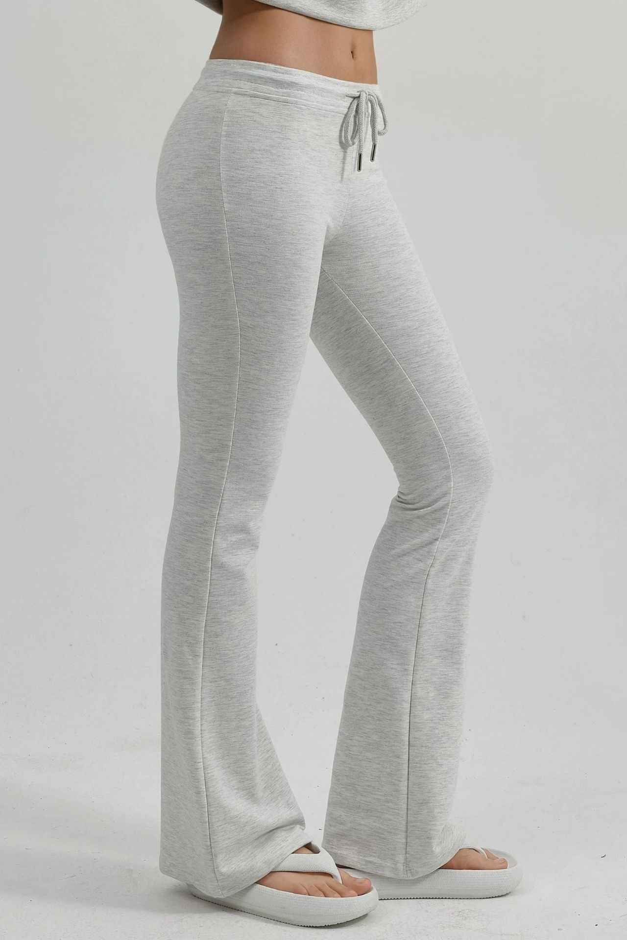 BUSEM Mid Waist Flare Leg Sweatpants with Drawstring 3