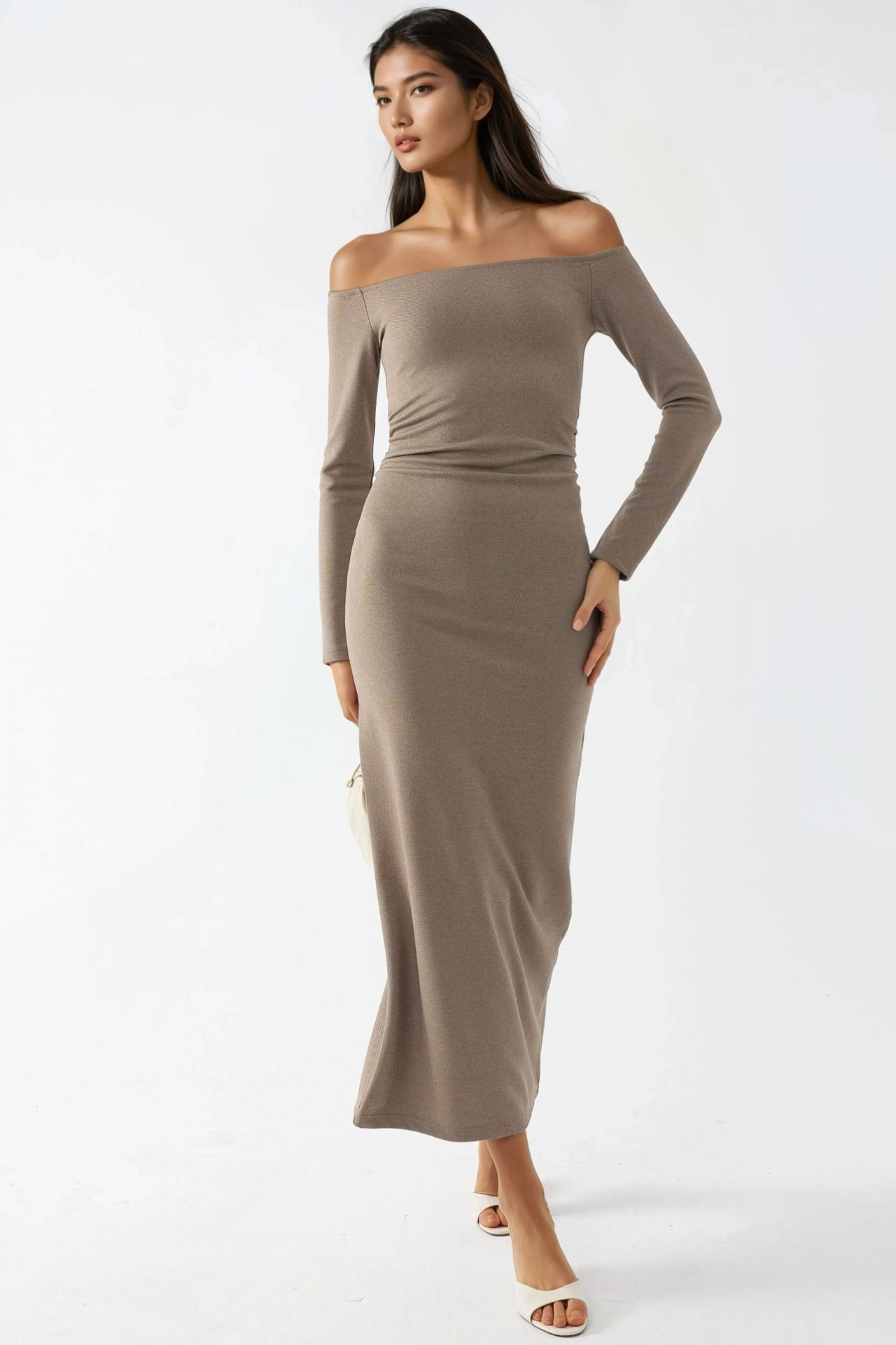 BUSEM Off-Shoulder Bodycon Maxi Dress 4