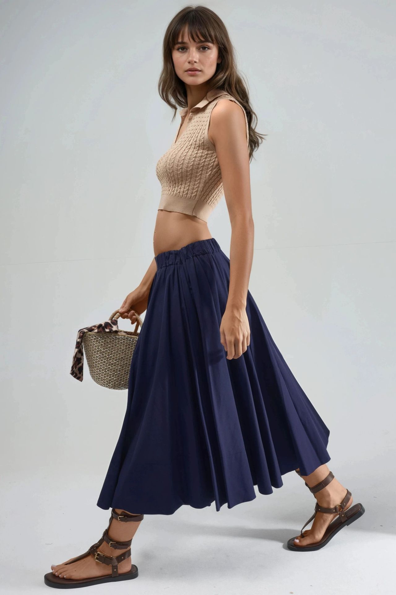 MY FASHION Cable Knit V Neck Sweater 5