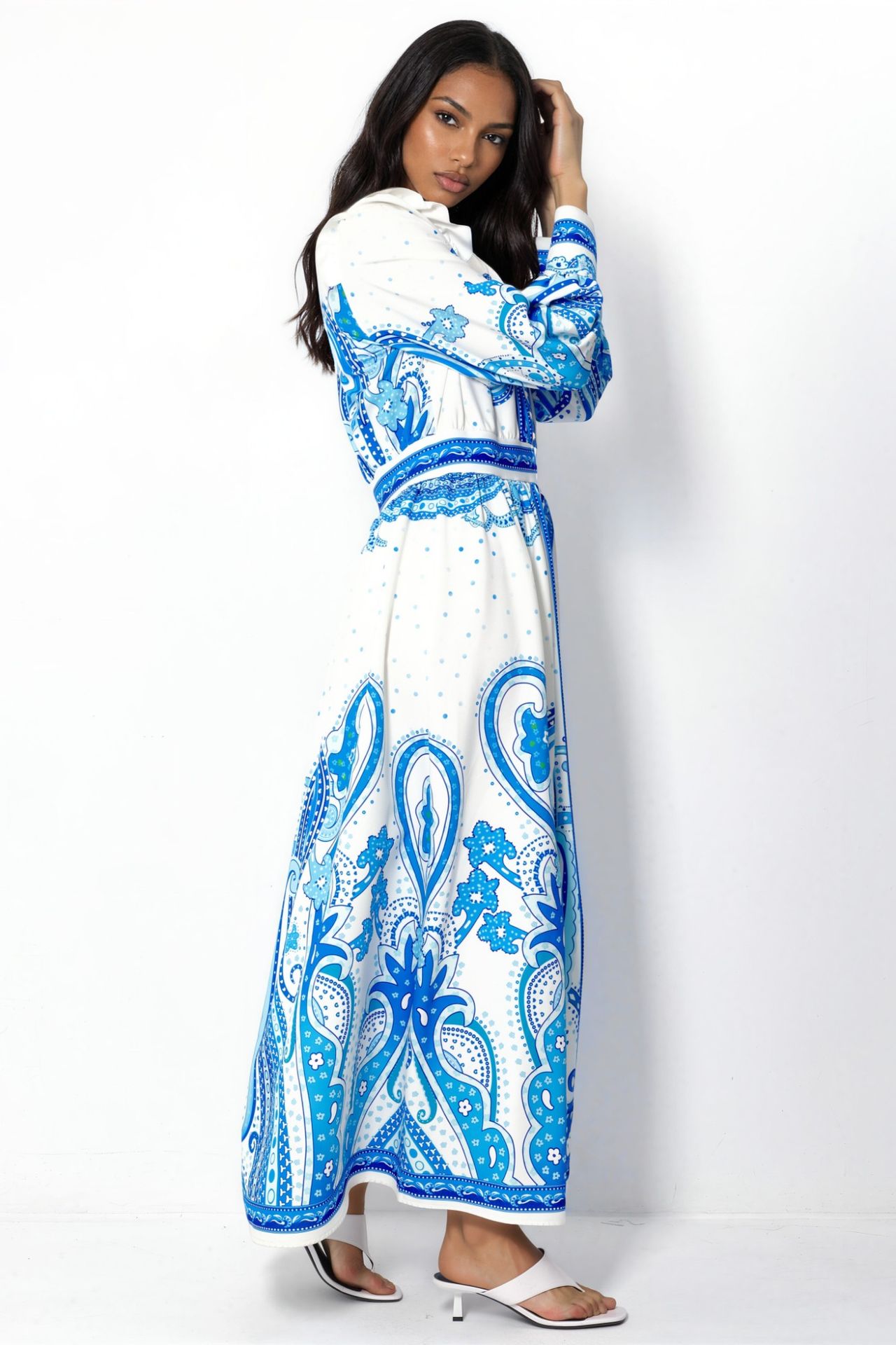 MSN V-Neck Paisley Maxi Dress with Slit 3