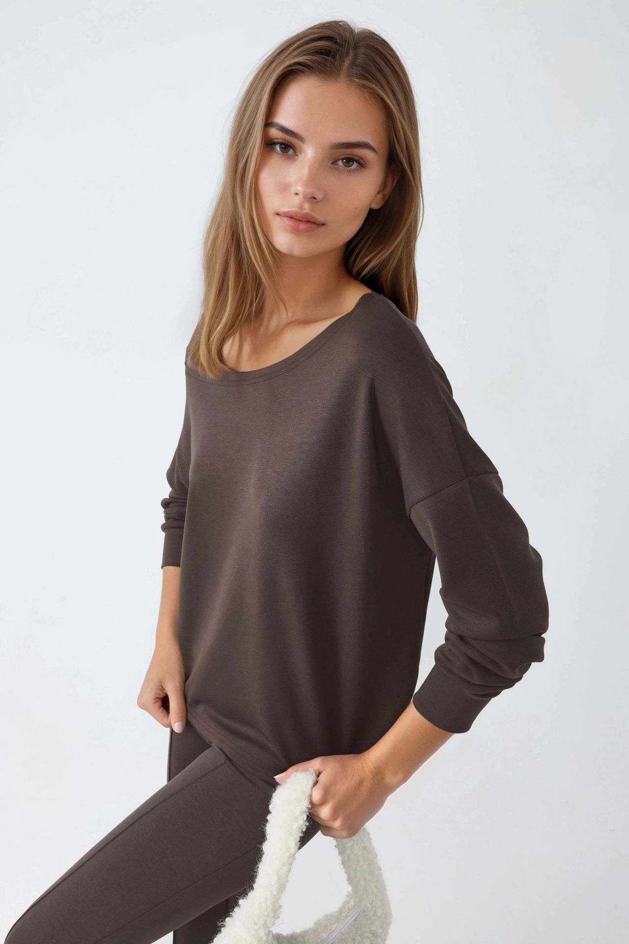 BUSEM Asymmetrical Collar Relaxed Fit Sweatshirt 4