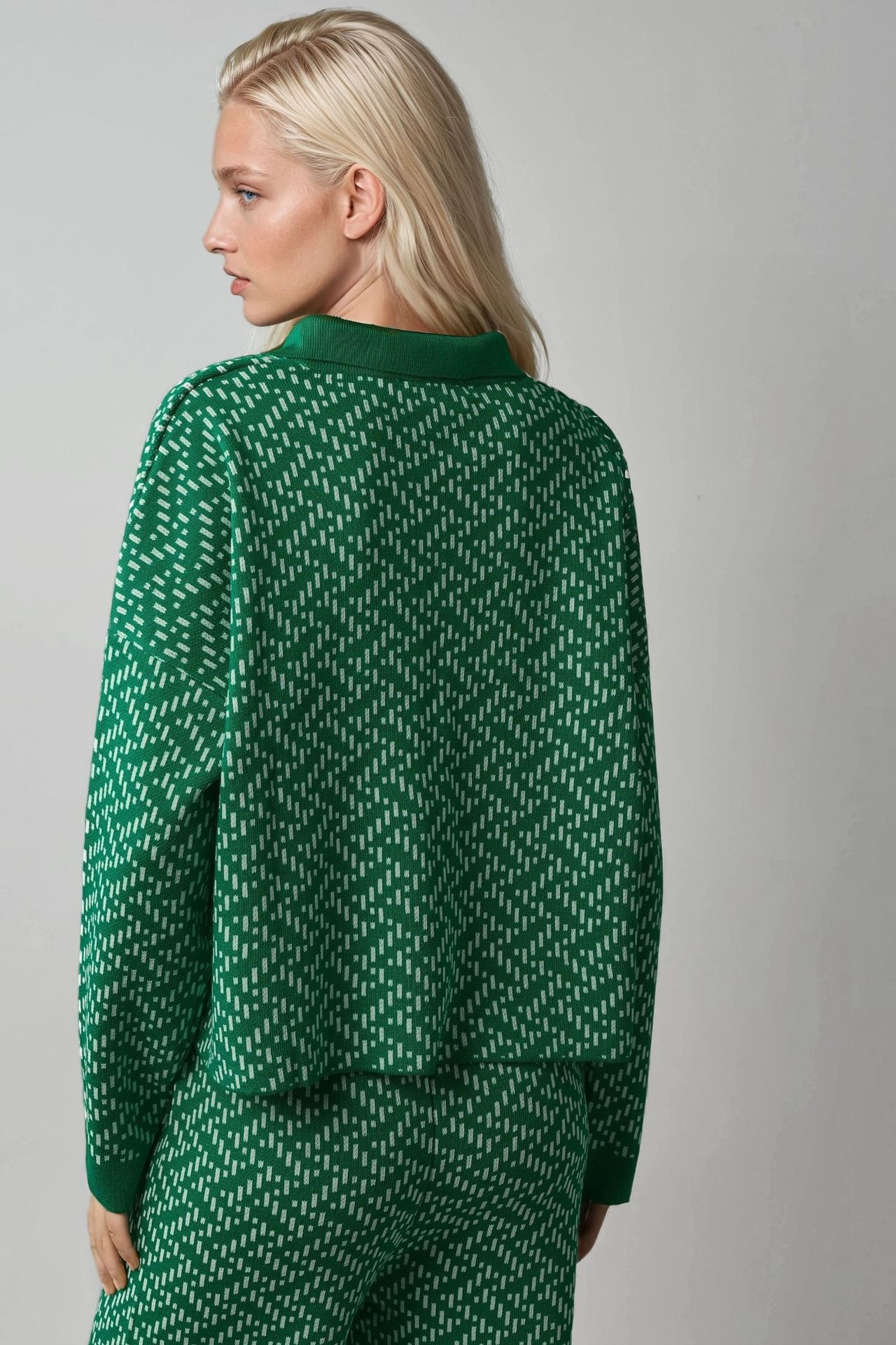MY FASHION Patterned Knitwear Polo Sweater 2