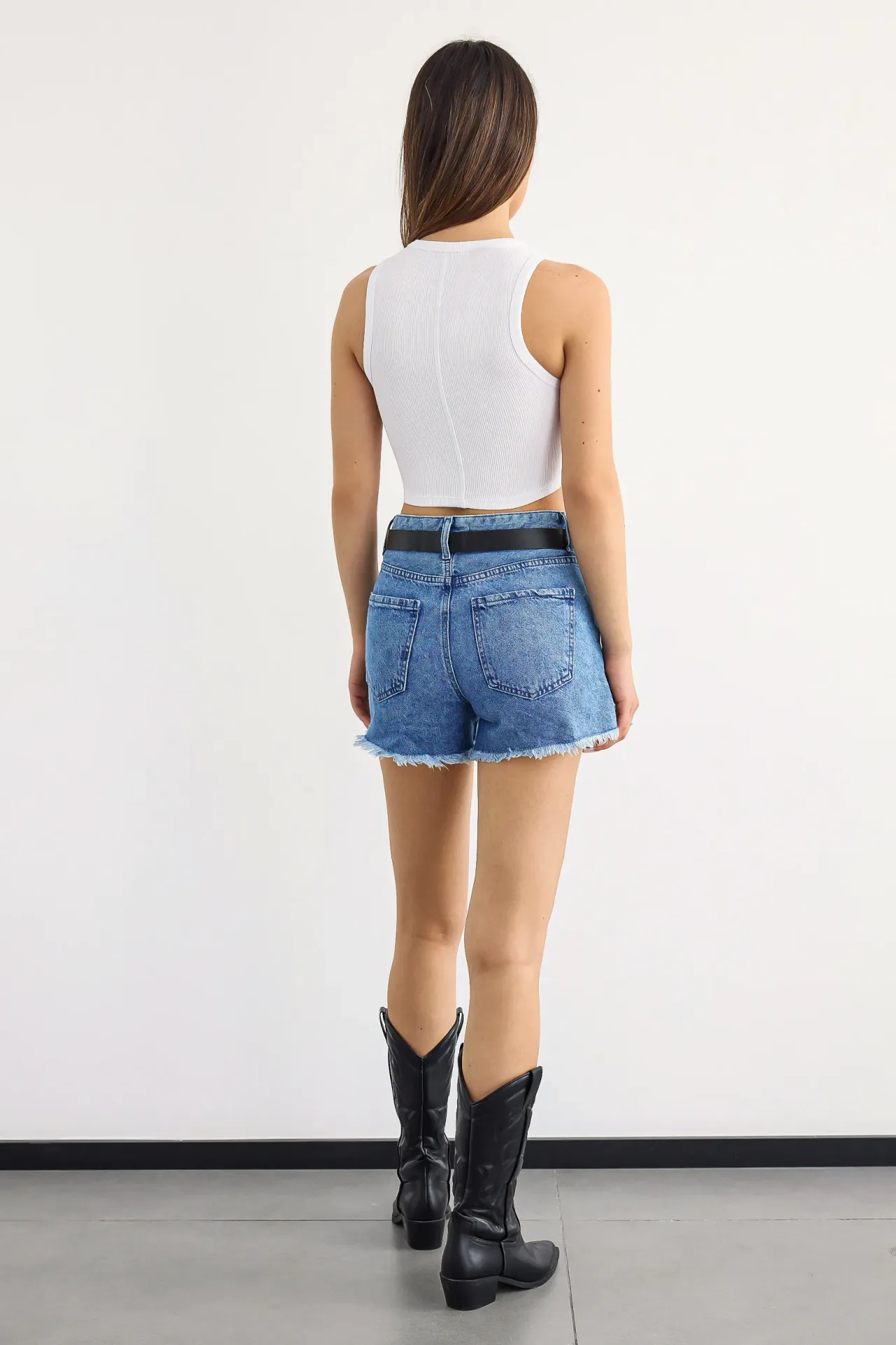 Basic Woven Crew-Neck Tank Top