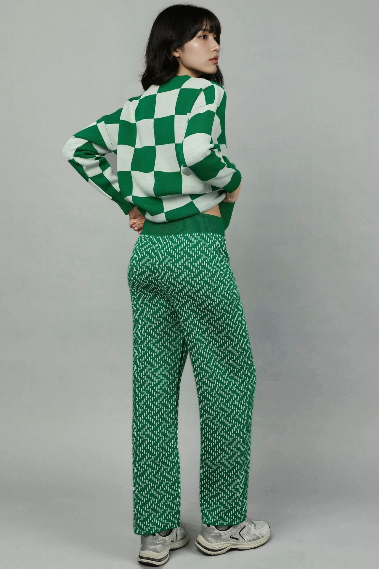 MY FASHION Patterned Pull-On Knit Pants with Elastic Waist 3