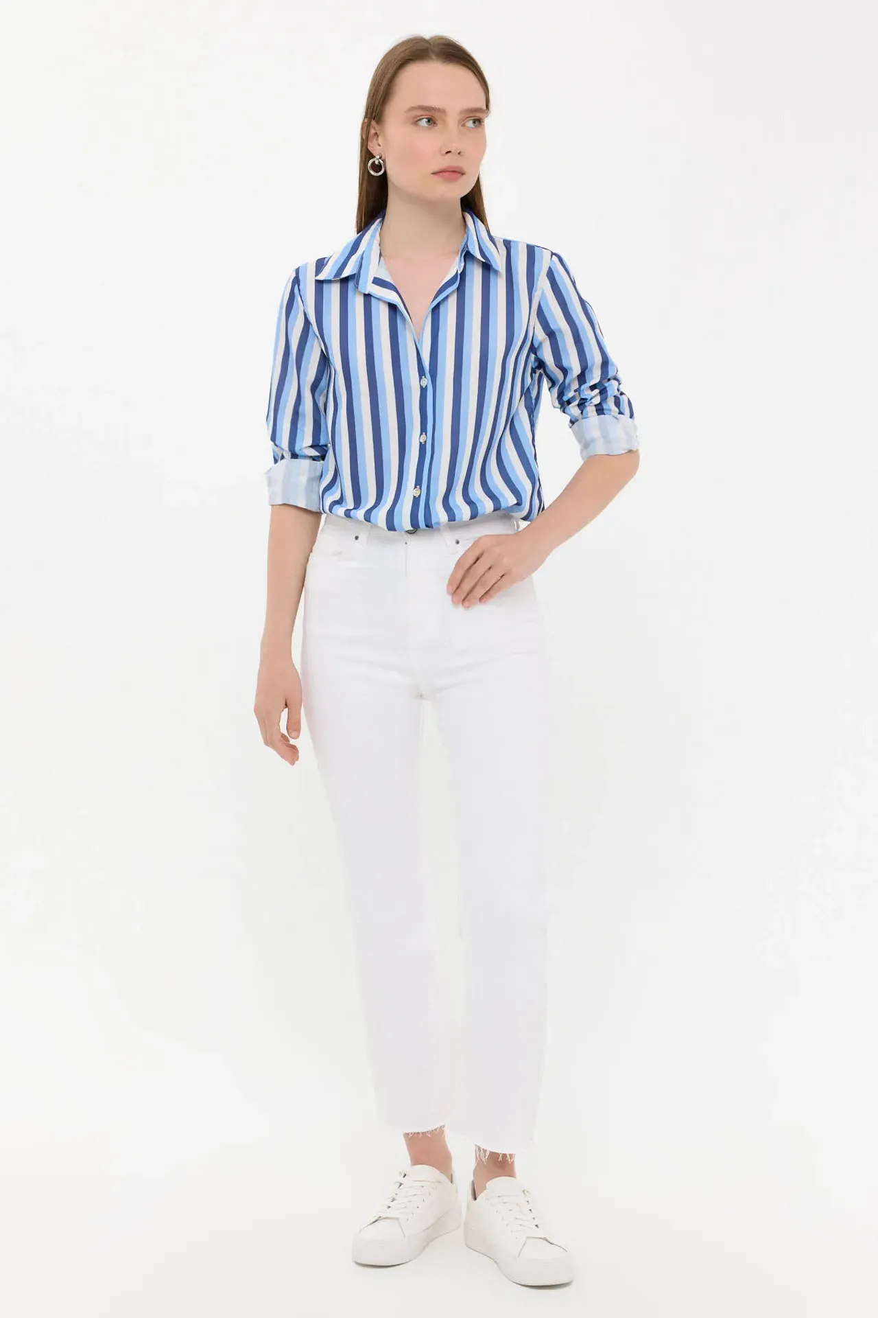 Striped Long Sleeve Woven Shirt