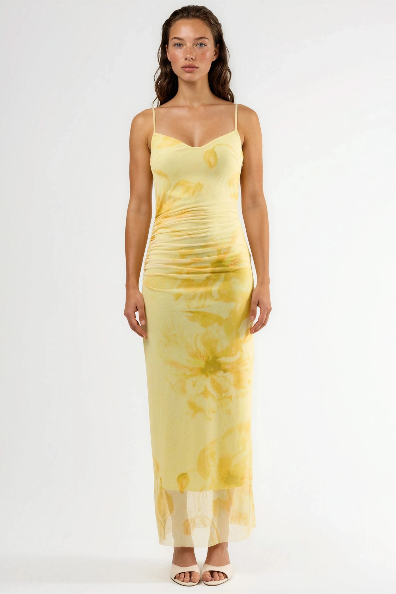 BUSEM Floral Bodycon Midi Dress with Drape 6