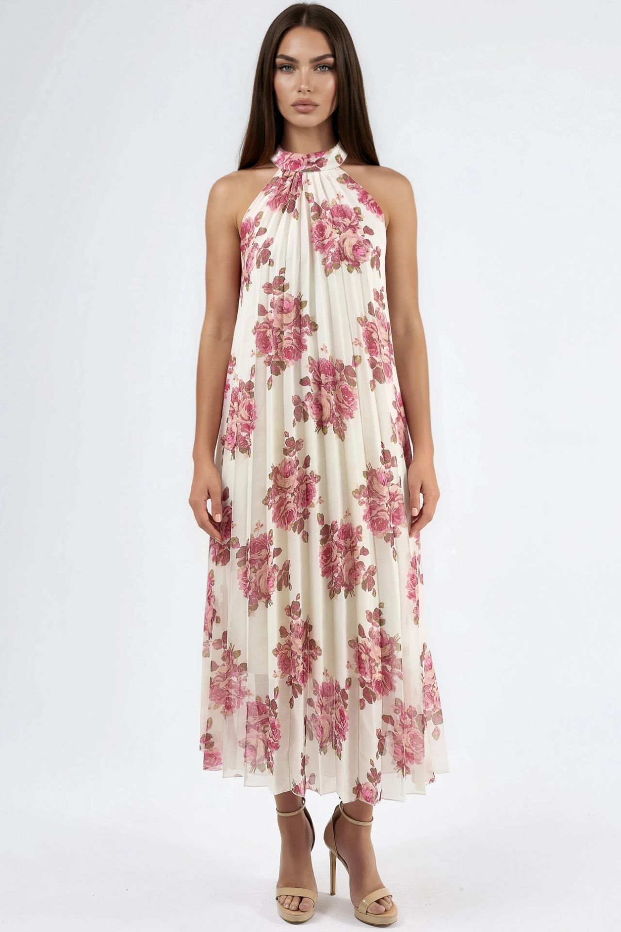 BUSEM Floral Maxi Dress with Tie Detail 5