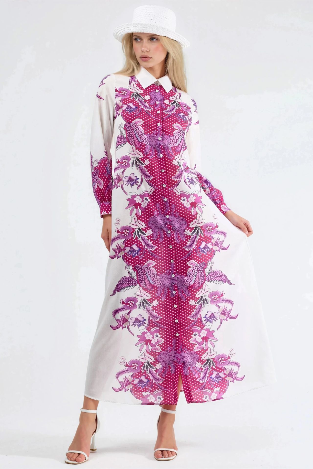 MSN Floral Belted Midi Dress 8
