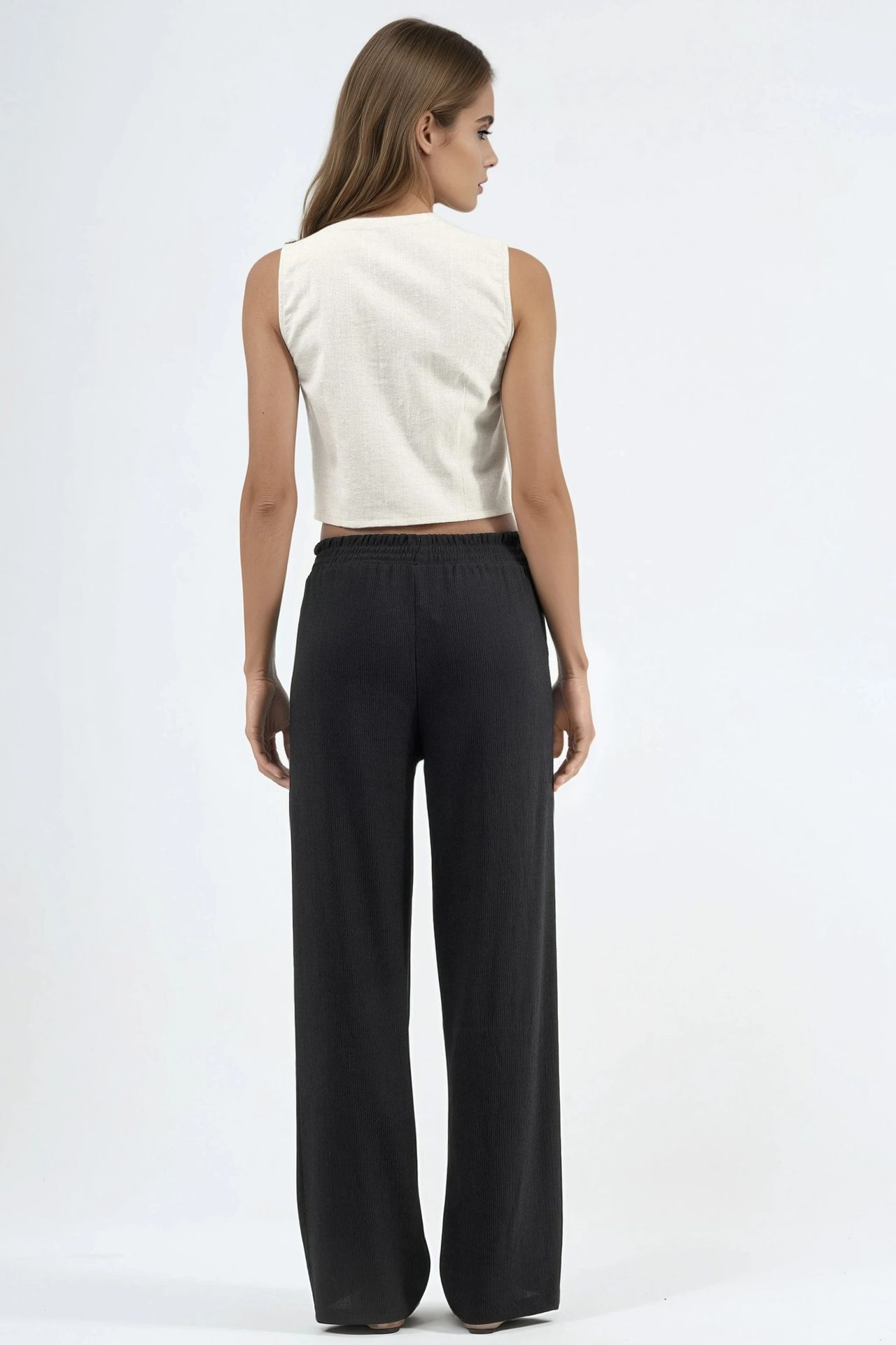Straight Leg Textured Pants Ellie Collection 3
