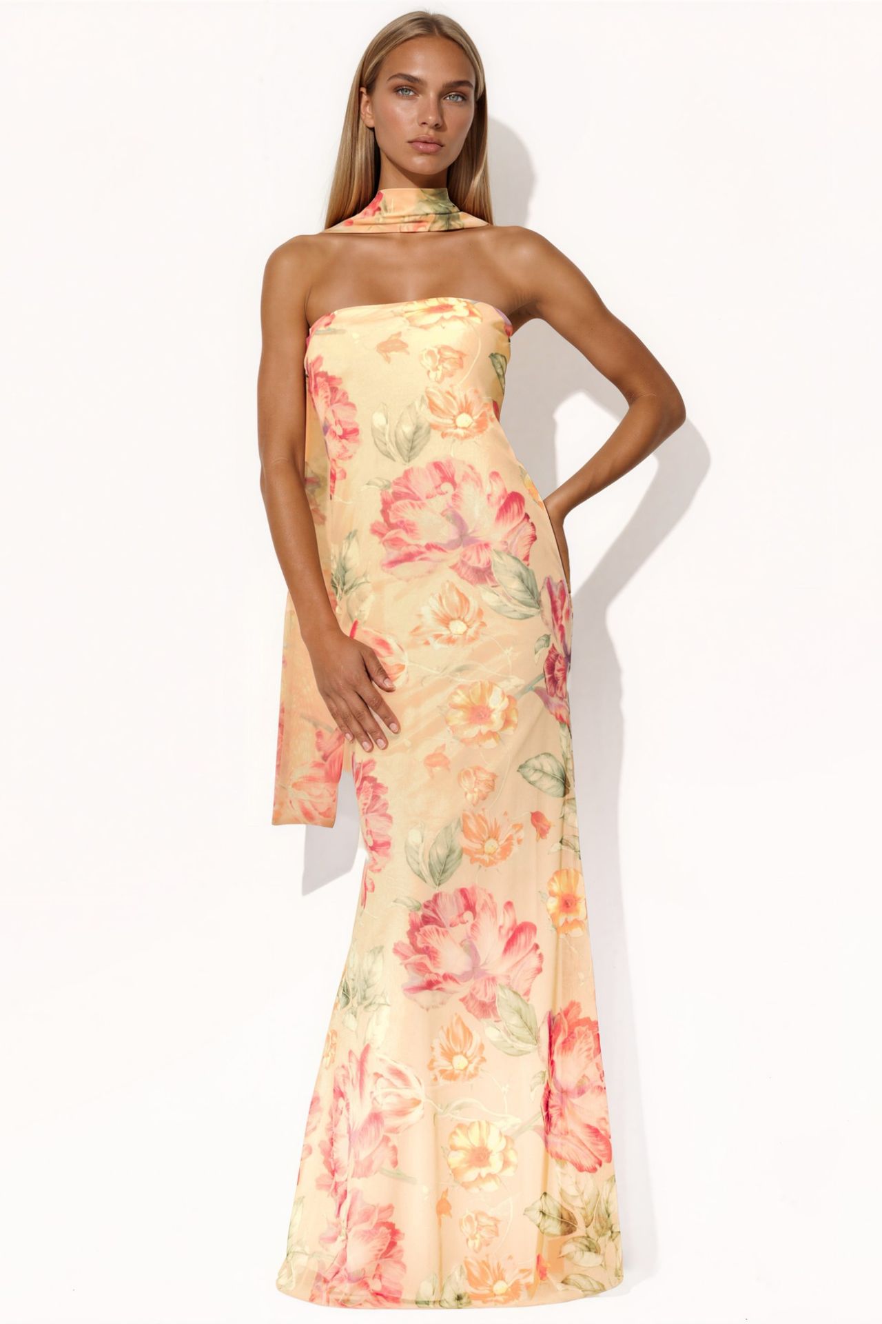 Strapless Patterned Maxi Dress 5